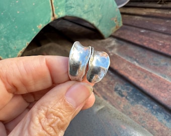 Sterling Silver Bypass Ring Approx Size 7 by Grace & Heart, Wraparound Band