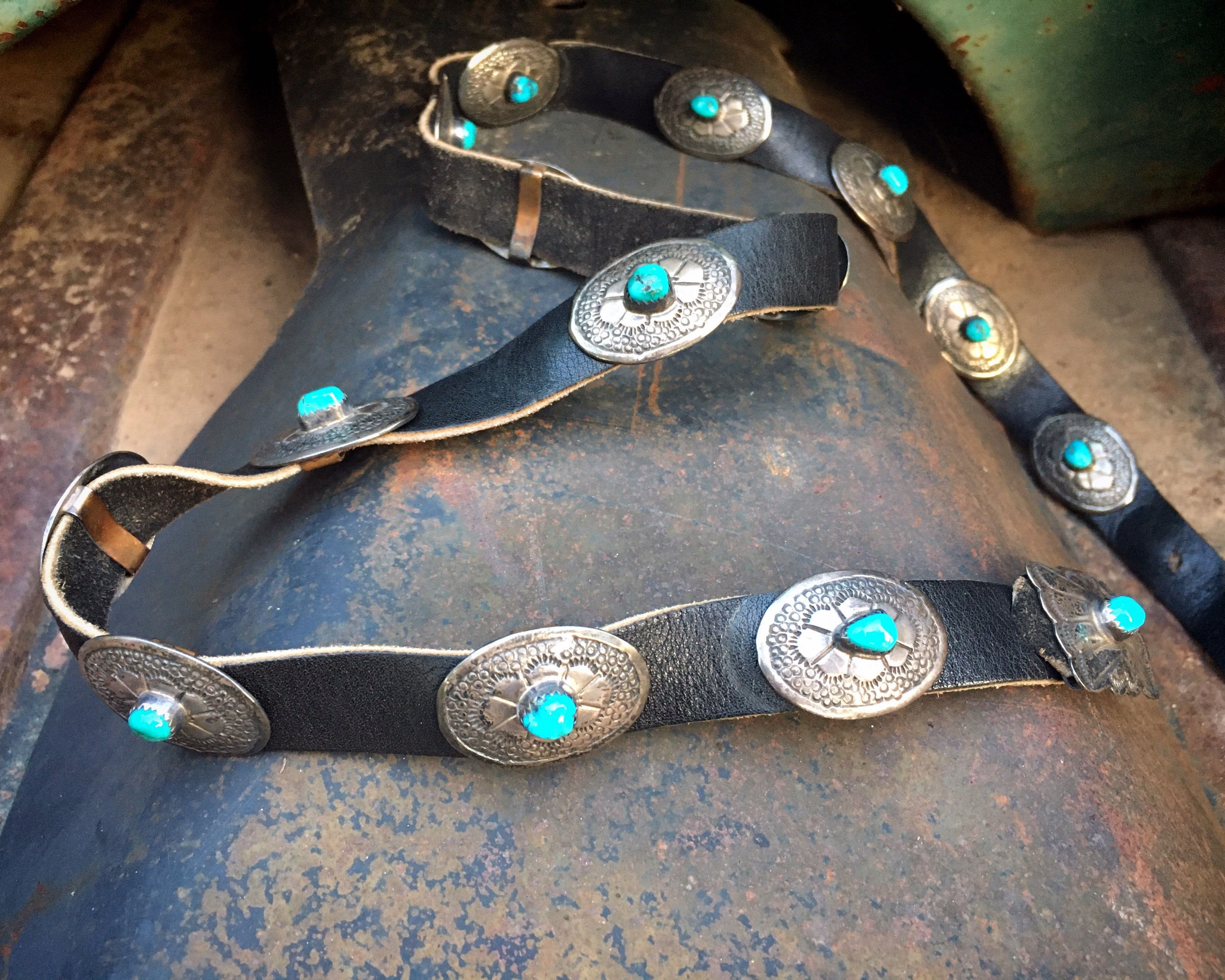 93gm Small Narrow Women's Navajo Concho Belt Sterling Silver and ...