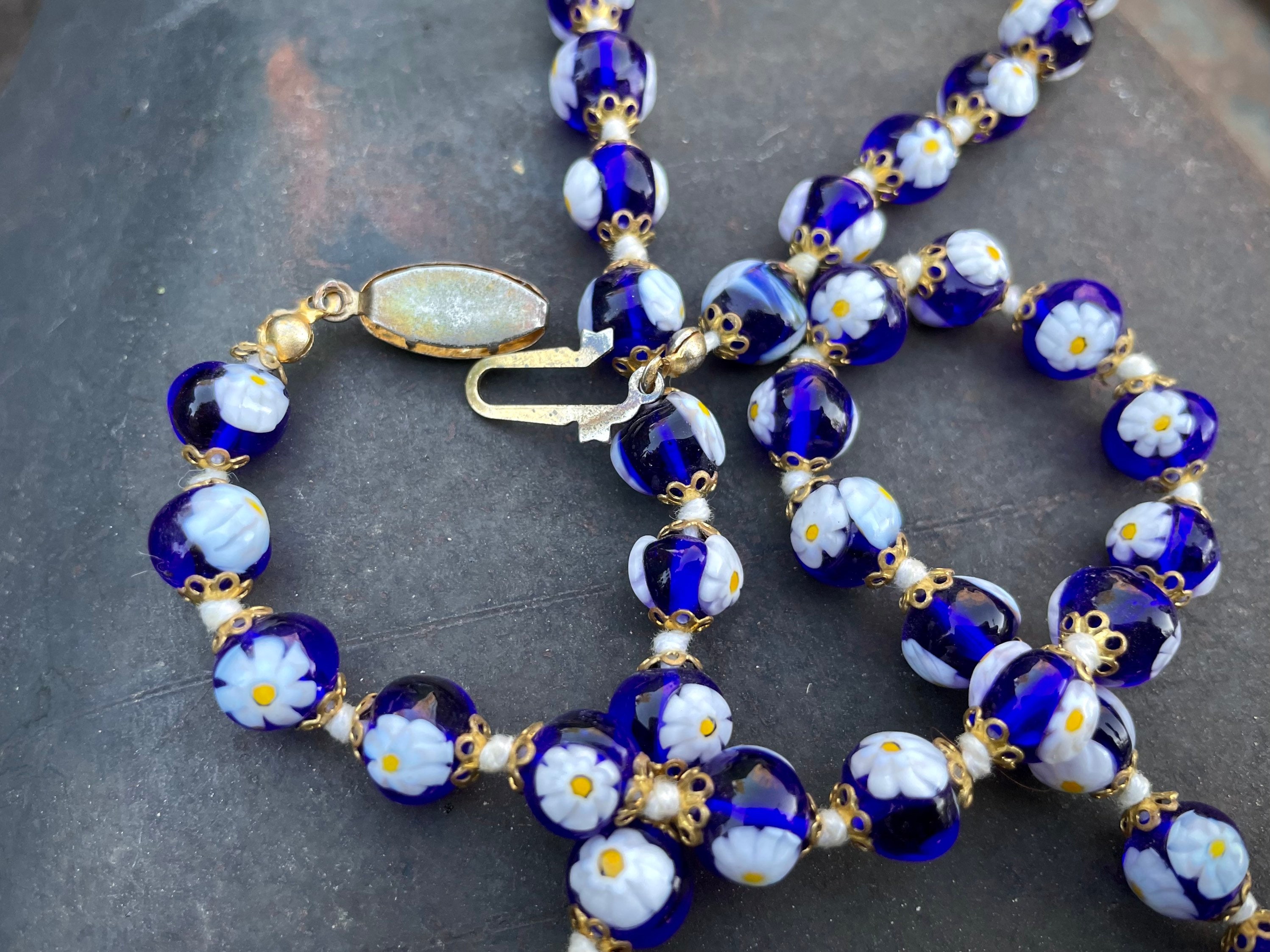 Vintage Czech black purple glass bead necklace | Purple glass, Beaded  necklace, Glass bead necklace