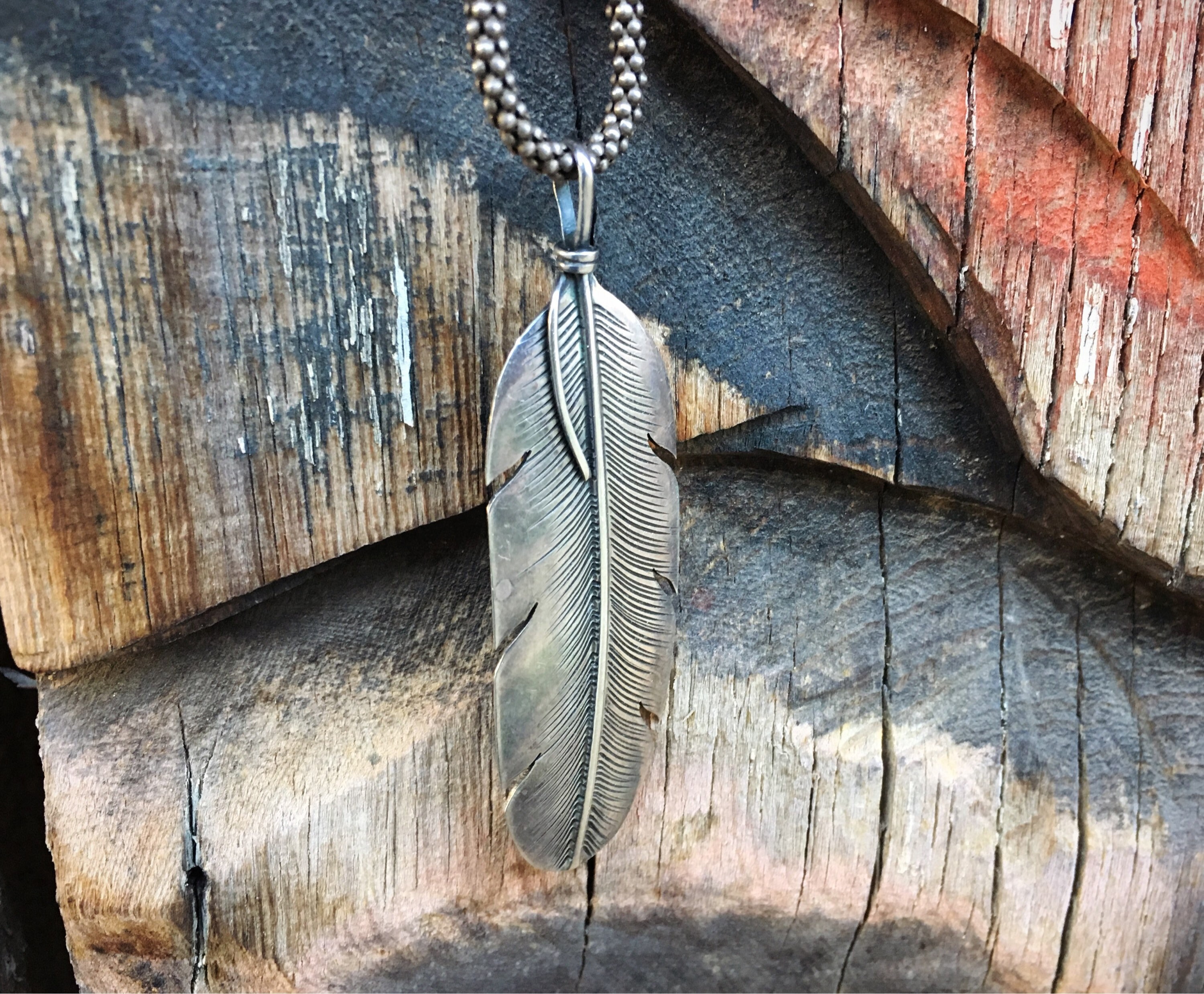 Signed Navajo Pendant Brooch Native American Sterling Silver Feather ...