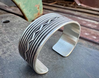 Thck And Heavy!! Vintage Native American Jewelry Navajo Sterling Silver Alvin Monte Bracelet Thck And Heavy!! Vintage Native American Jewelry Navajo Sterling Silver Alvin Monte Bracelet