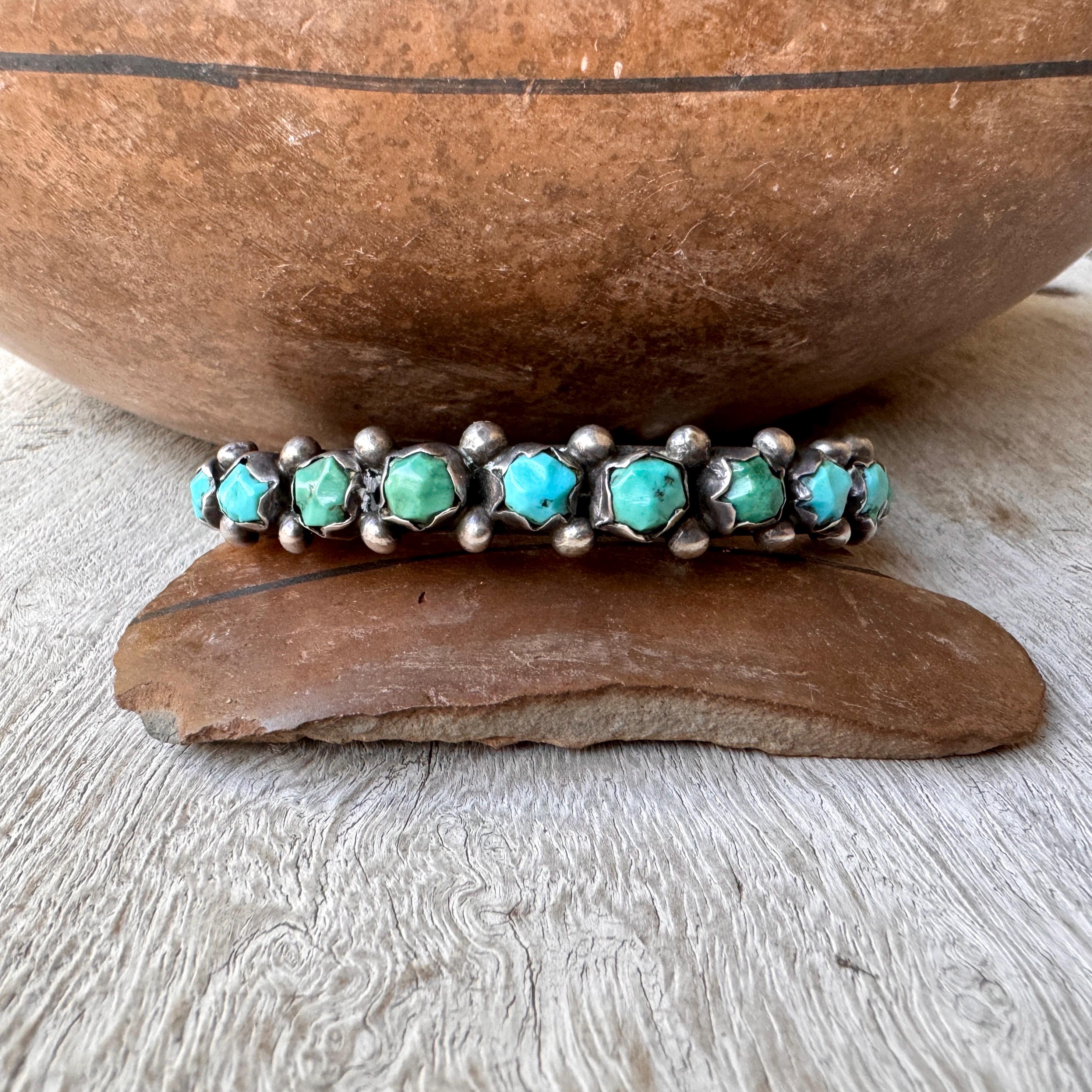 Triple Stacking Vintage Native American Navajo Zuni Turquoise Sterling Silver Bracelet Old Triple Stacking Vintage Native American Navajo Zuni Turquoise Sterling Silver Bracelet Old