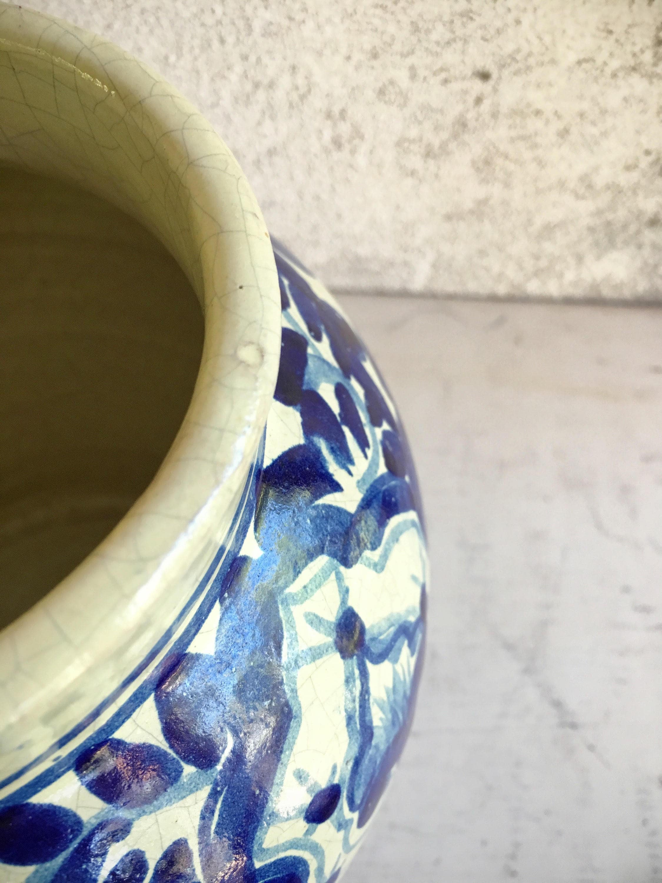 Unique Talavera Style Ceramic Ginger Jar - Cobalt Legacy