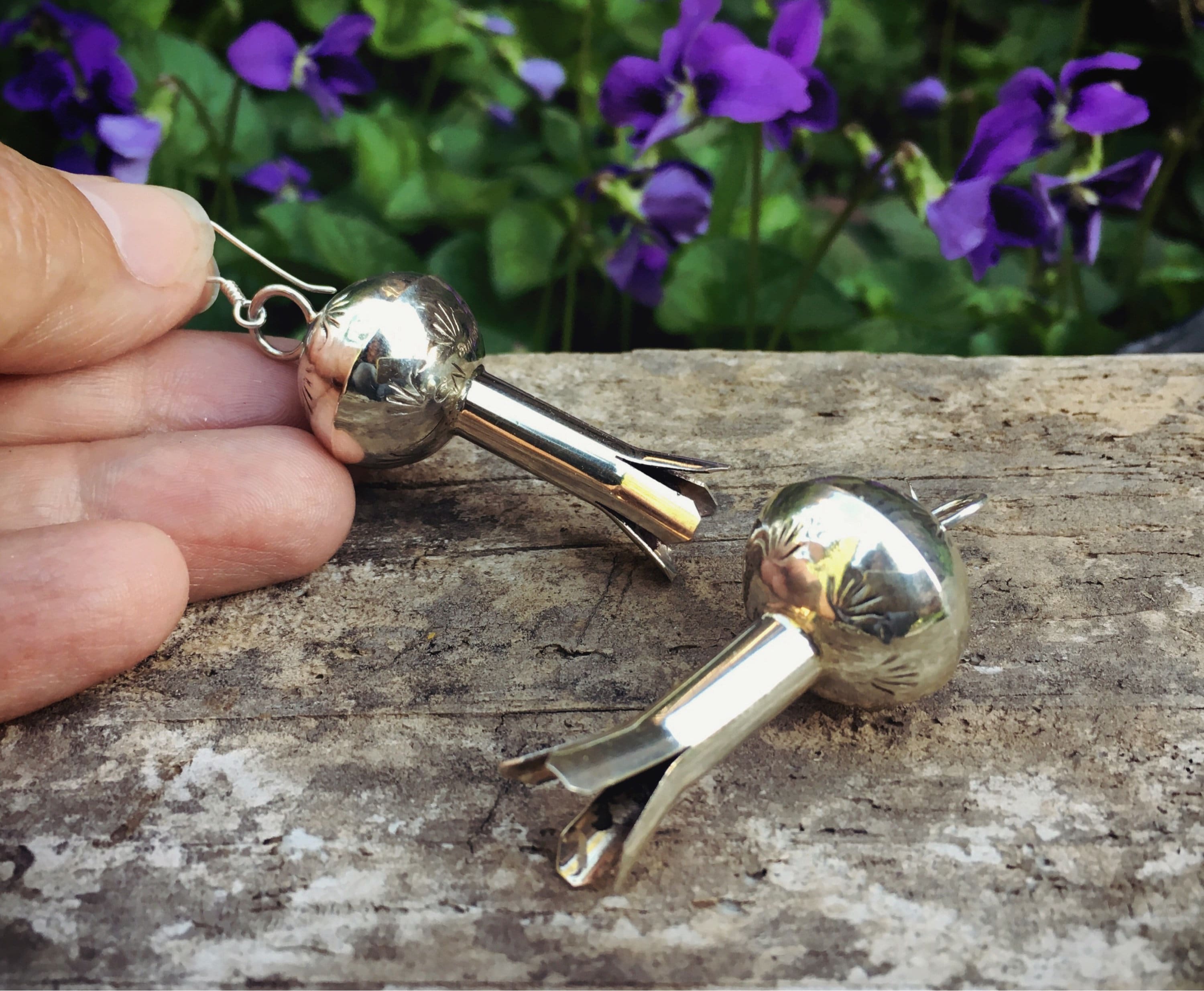 Sterling Silver Squash Blossom Earrings Mothers Day Gift, Native