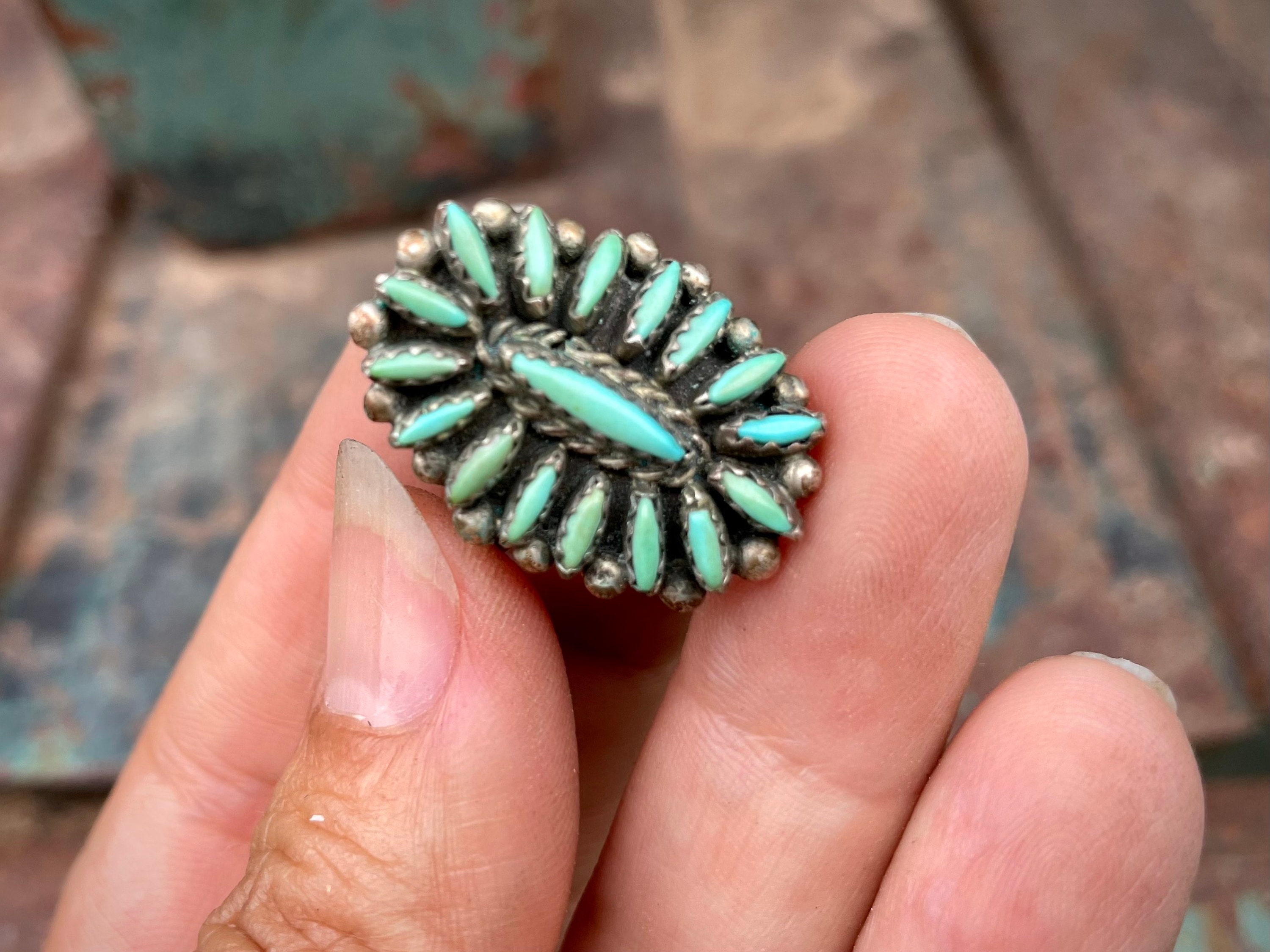 Zuni needlepoint ring deals