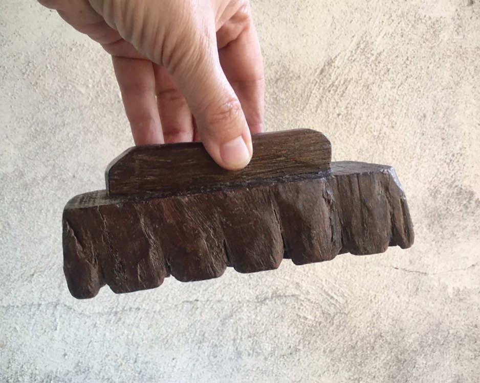 Antique Wood Block Printing Stamp Wall Hanging, Batik Stamp, Boho Decor