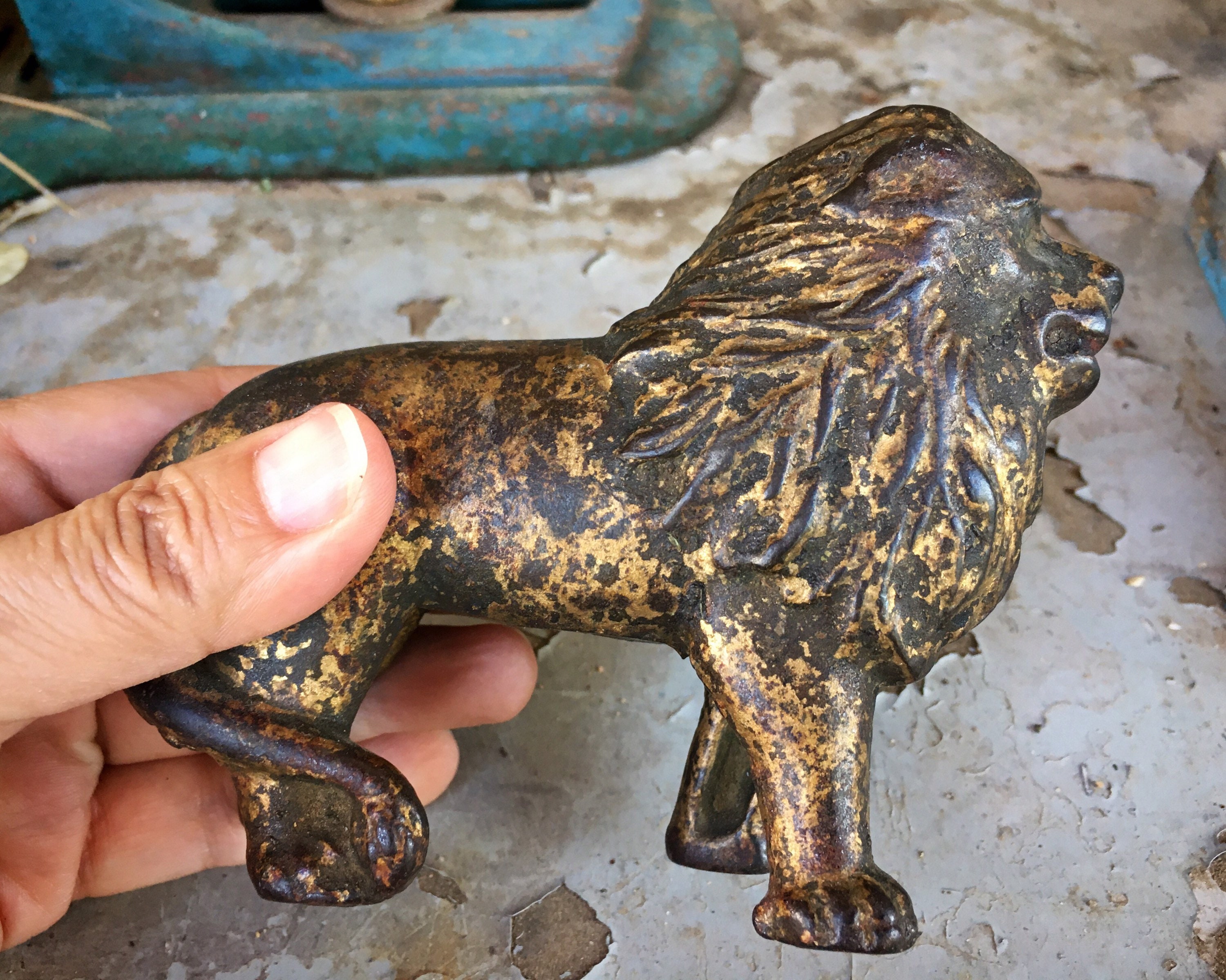 Painted Cast-Metal Tiger circa 1900