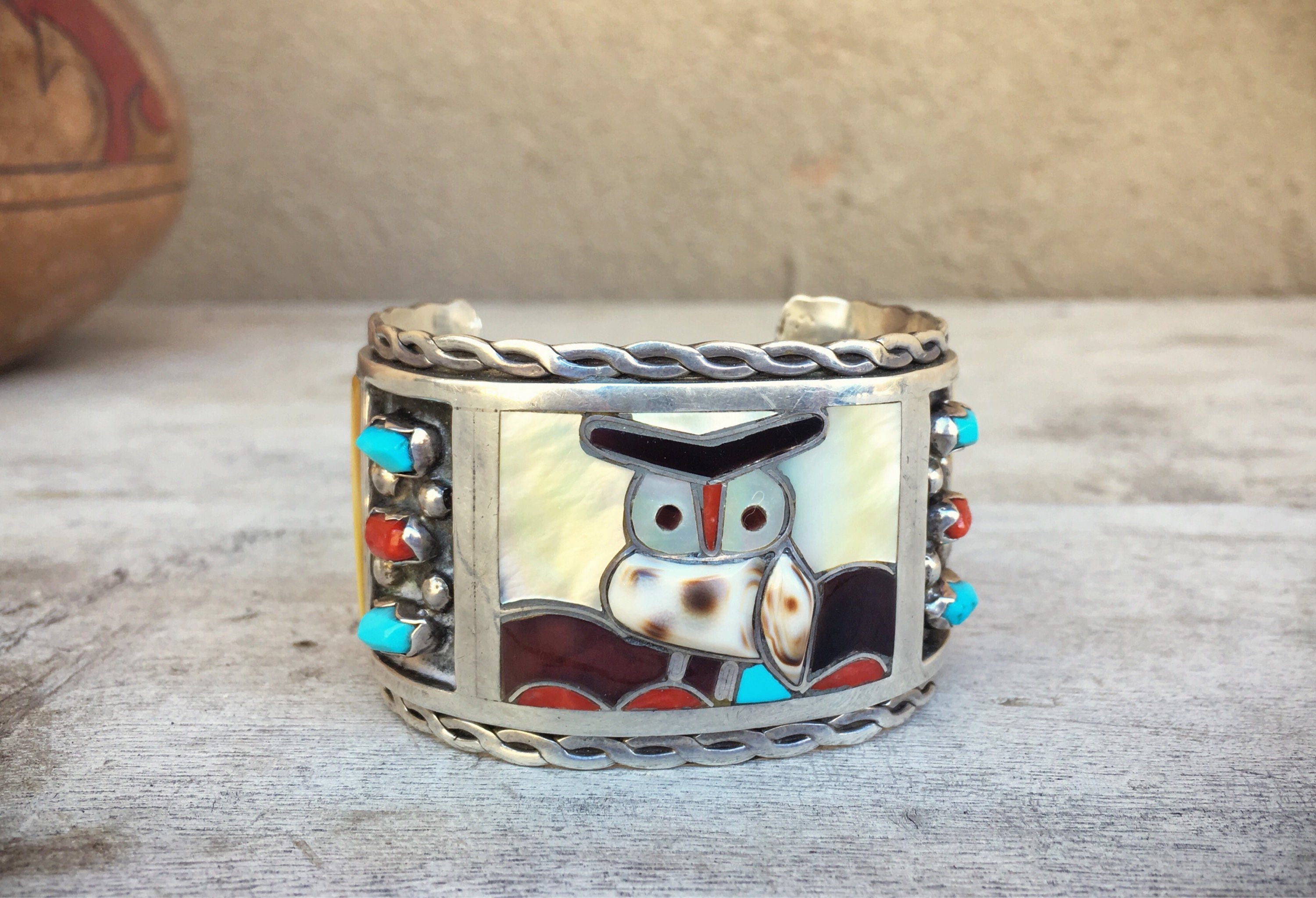 One Of The Best Vintage Zuni Owl Native American Jewelry Silver Heavy Bracelet One Of The Best Vintage Zuni Owl Native American Jewelry Silver Heavy Bracelet
