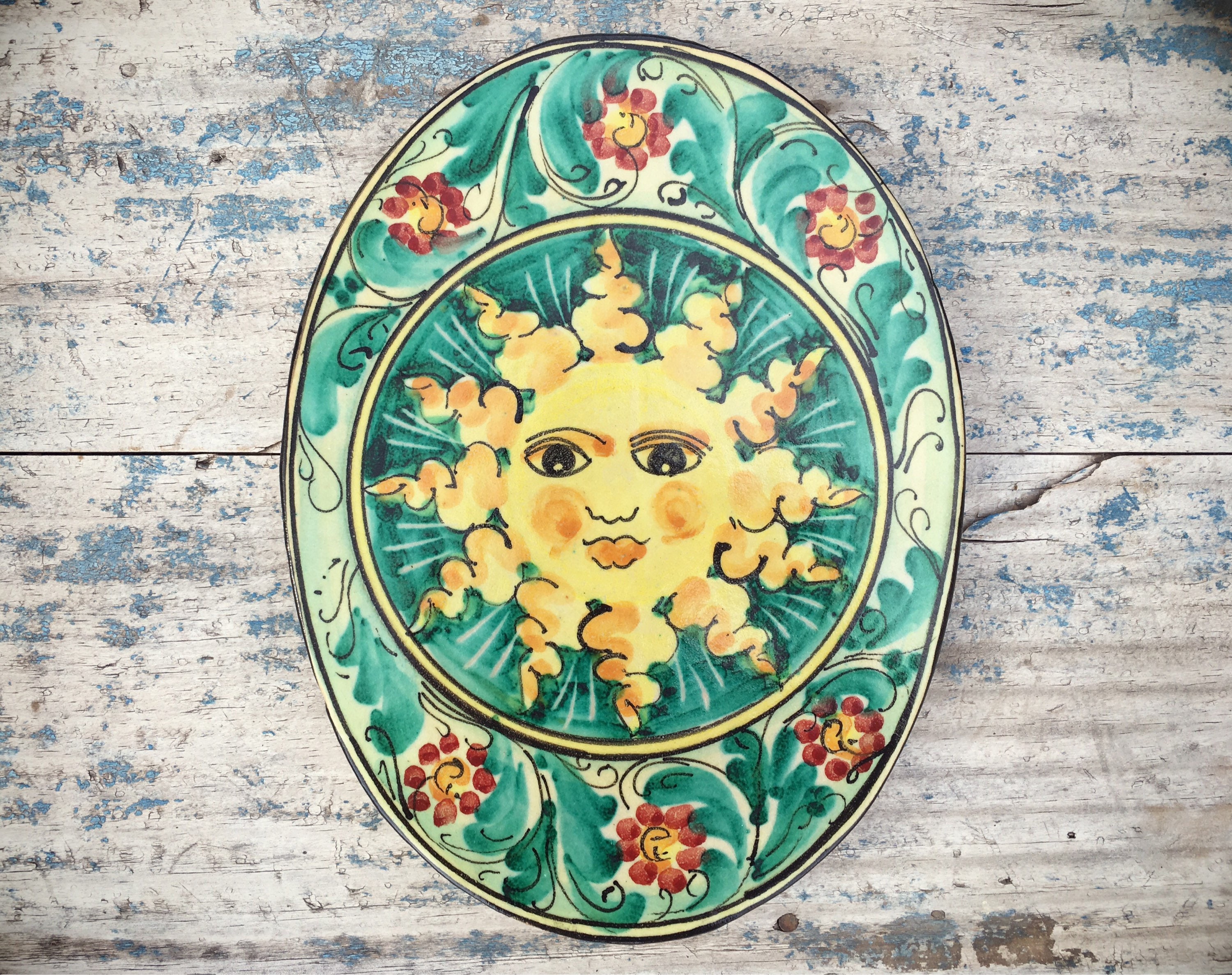 Talavera Pottery Wall Hanging Sun Decor, Mexican Decor, Southwestern