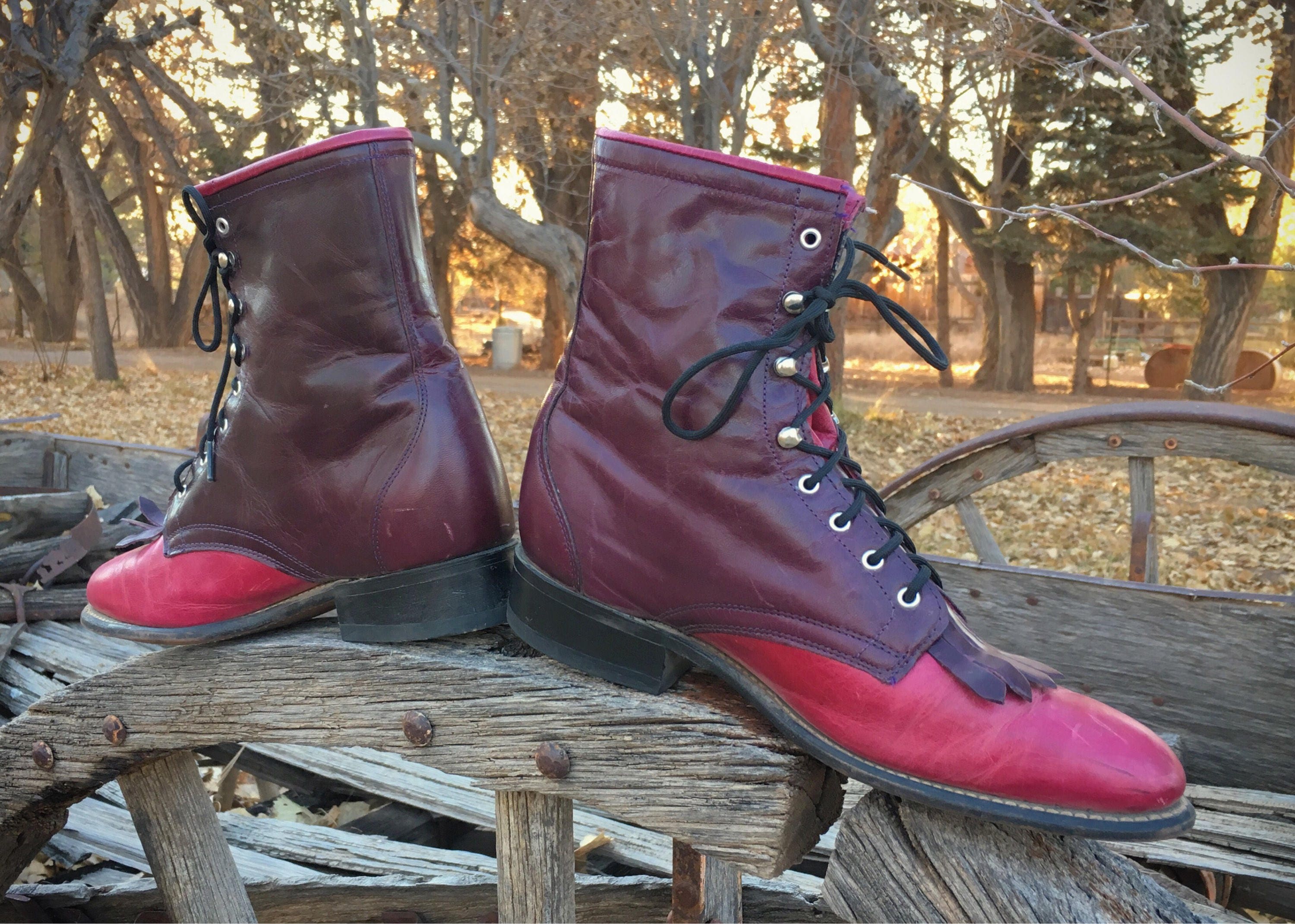 Vintage Fuschia & Exotic Bottom Cowboy Boots – Inland