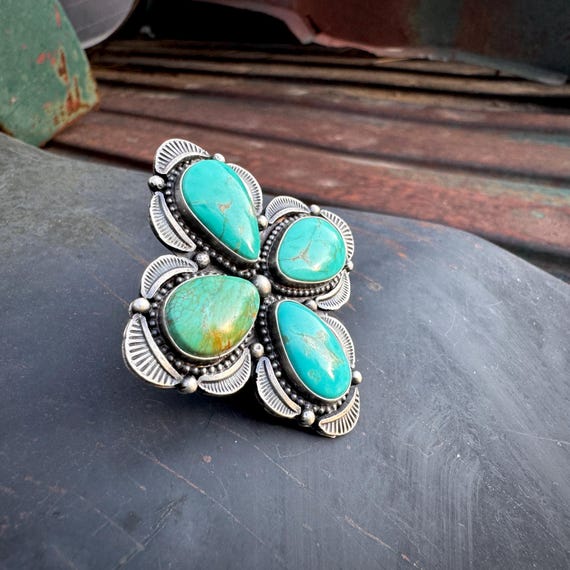 Tom Tso Vintage Native American Navajo Blue Gem Turquoise Sterling Silver Bracelet Old Tom Tso Vintage Native American Navajo Blue Gem Turquoise Sterling Silver Bracelet Old
