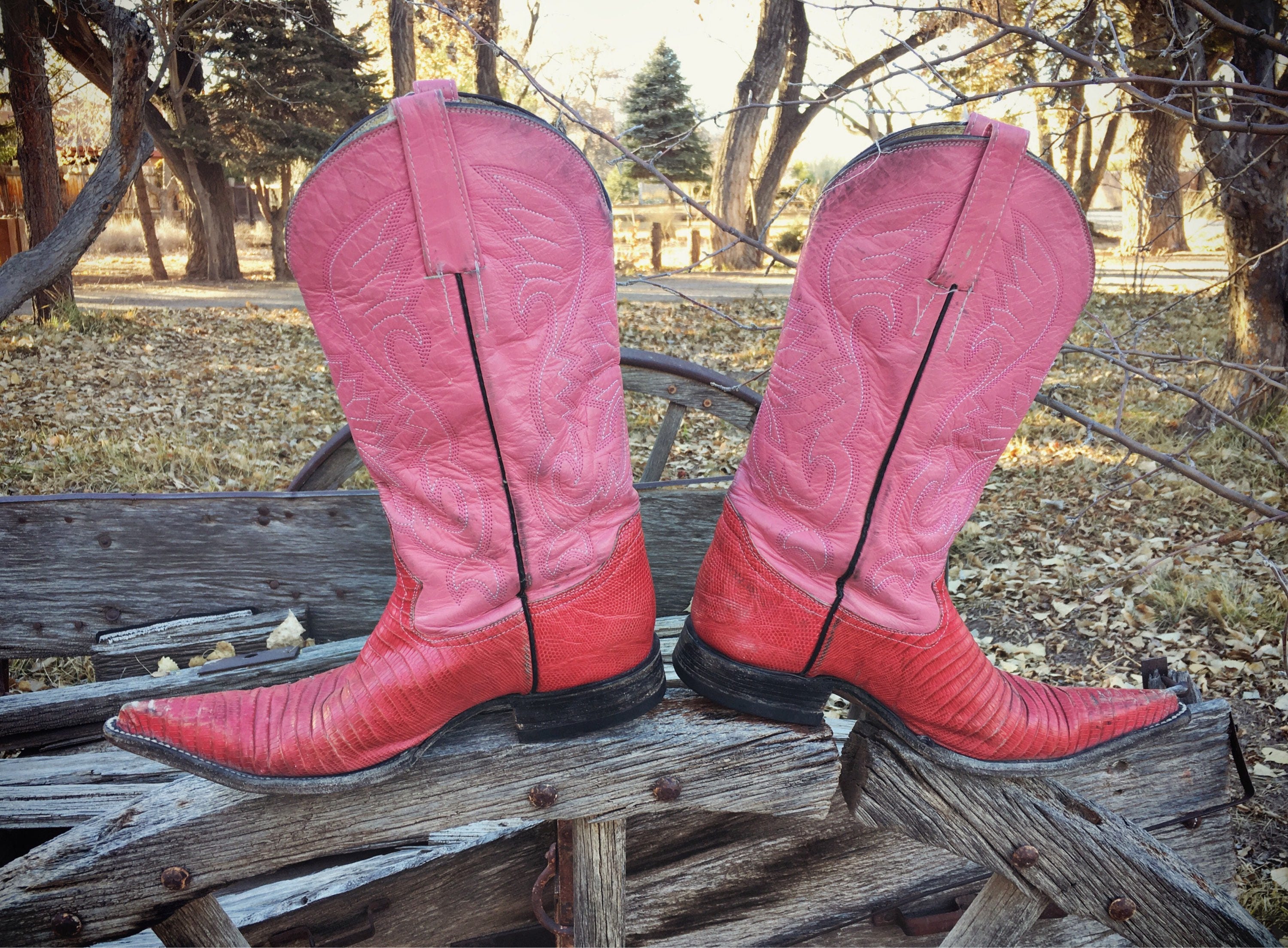 Vintage Mexican Cowboy Boots Women Size 9 Pointy Toe Boots Pink Cowgirl ...