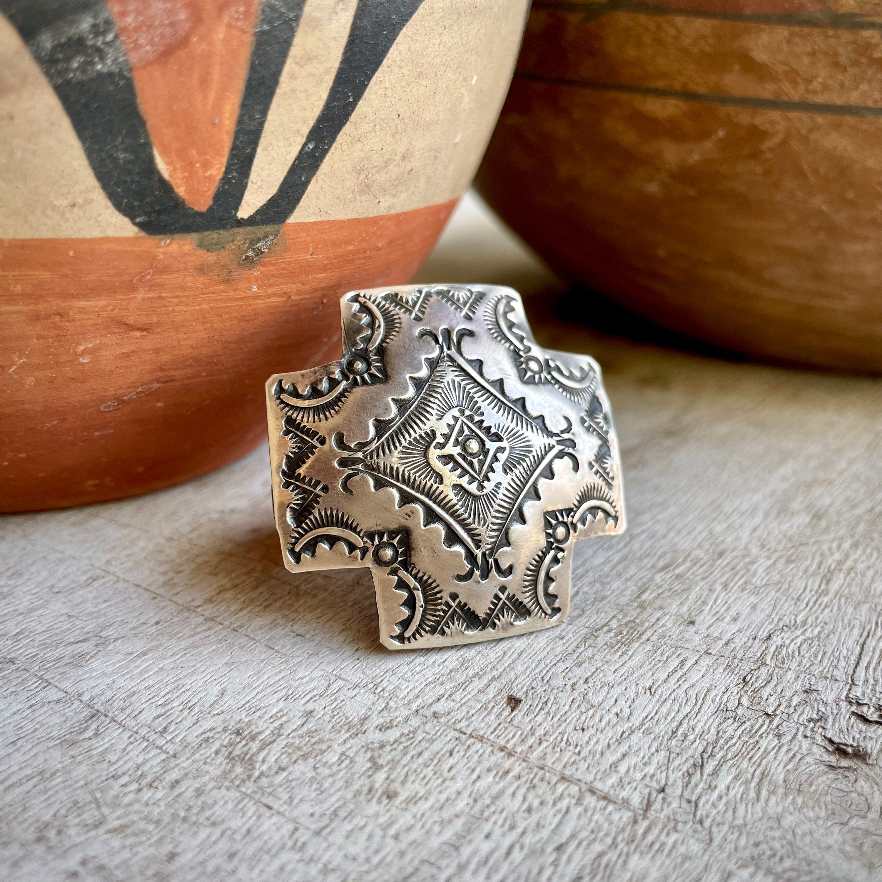 One Of The Most Unique Native American Navajo Cross Sterling Silver Bracelet One Of The Most Unique Native American Navajo Cross Sterling Silver Bracelet