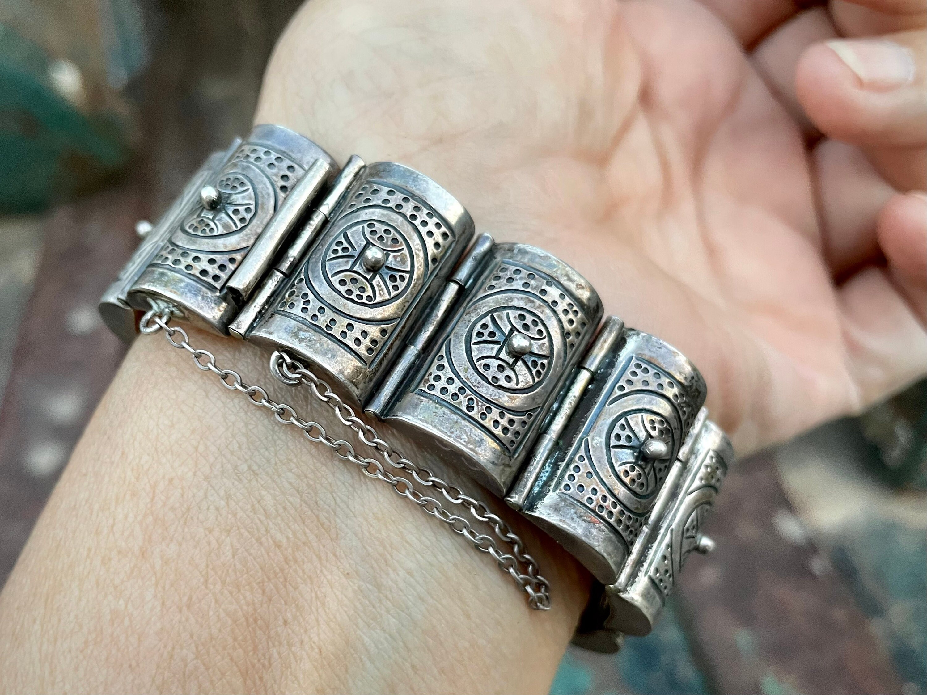 Taxco Mexican 925 Sterling Silver Curb Chain Bracelet 7.5