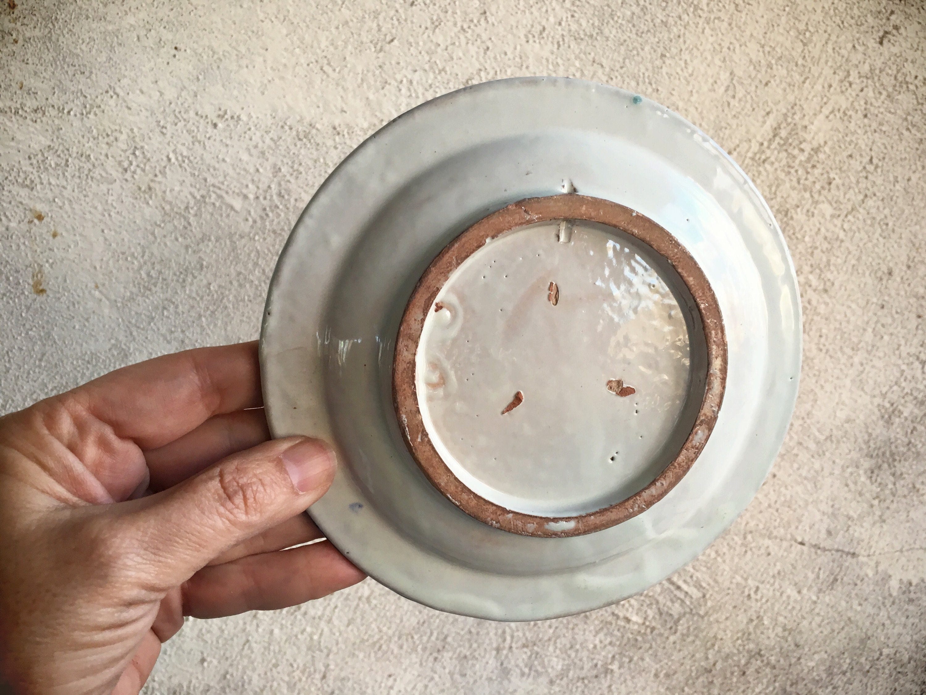 Vintage Granada Spain Pottery Cups and Saucers, Pomegranate Decor