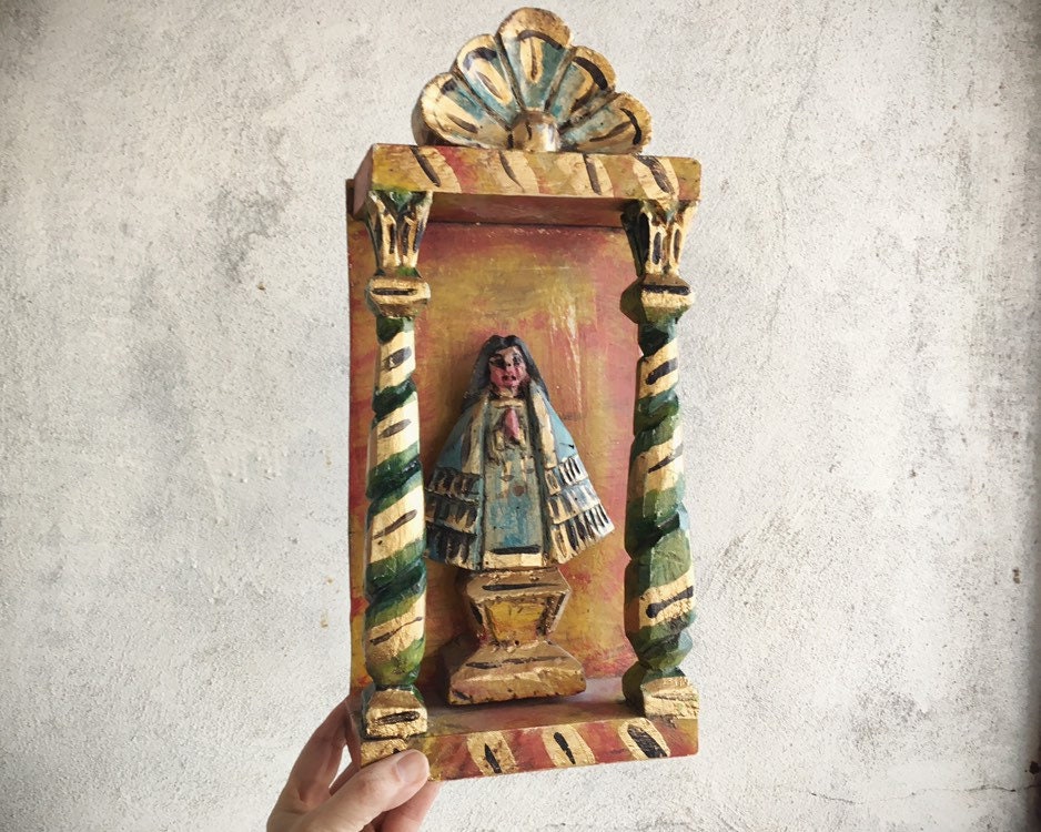 New Mexican Folk Art Santos Shrine New Mexican Folk Art Santos Shrine