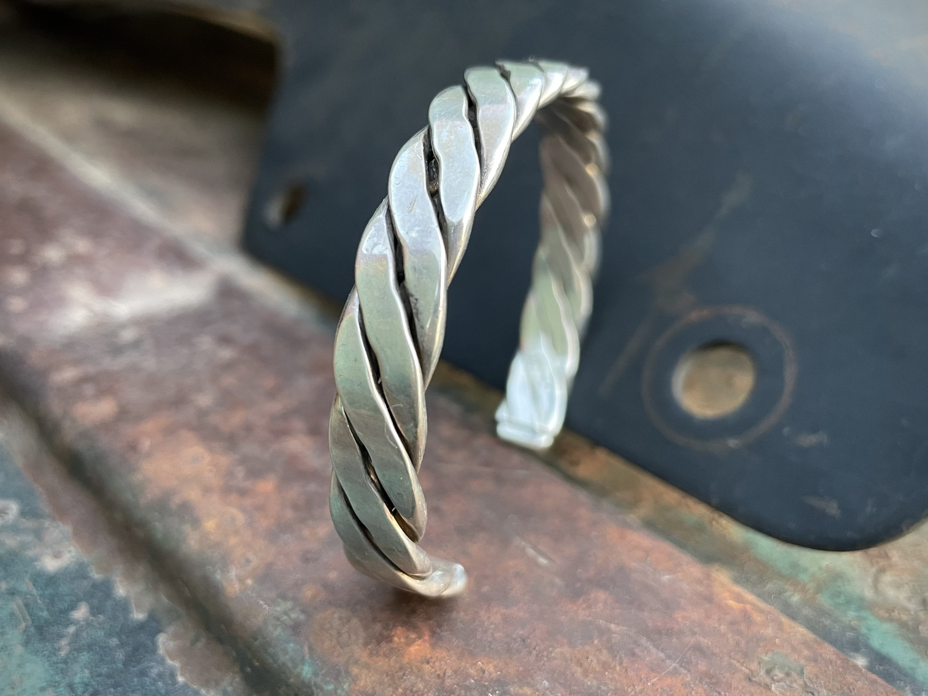 Hammered Sterling Silver Cuff Bracelet for Men or Women