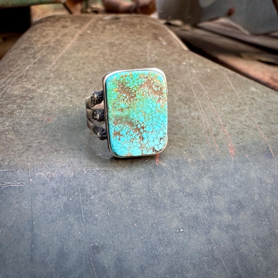 Simple Rectangle Matrixed Turquoise Ring Approx S… - image 10