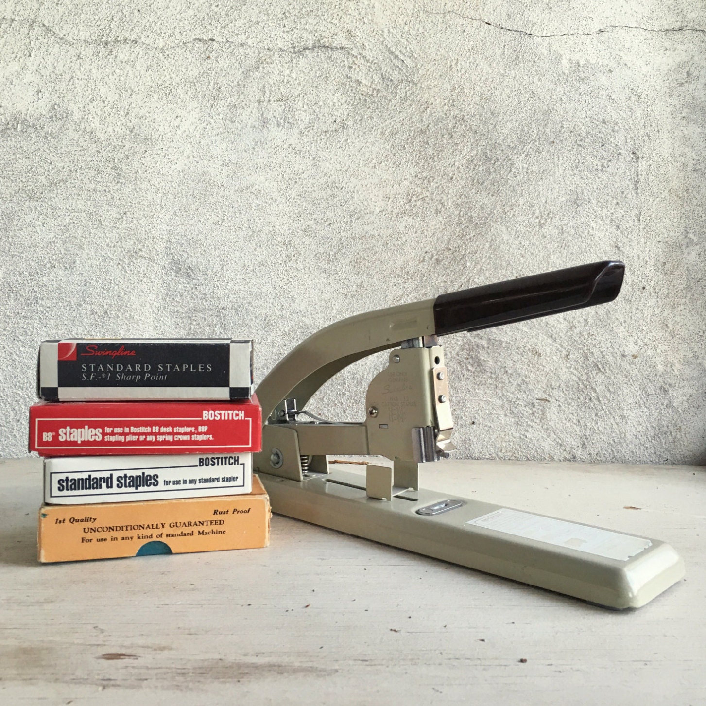 1960s Strongarm Swingline stapler and Standard staples Made in
