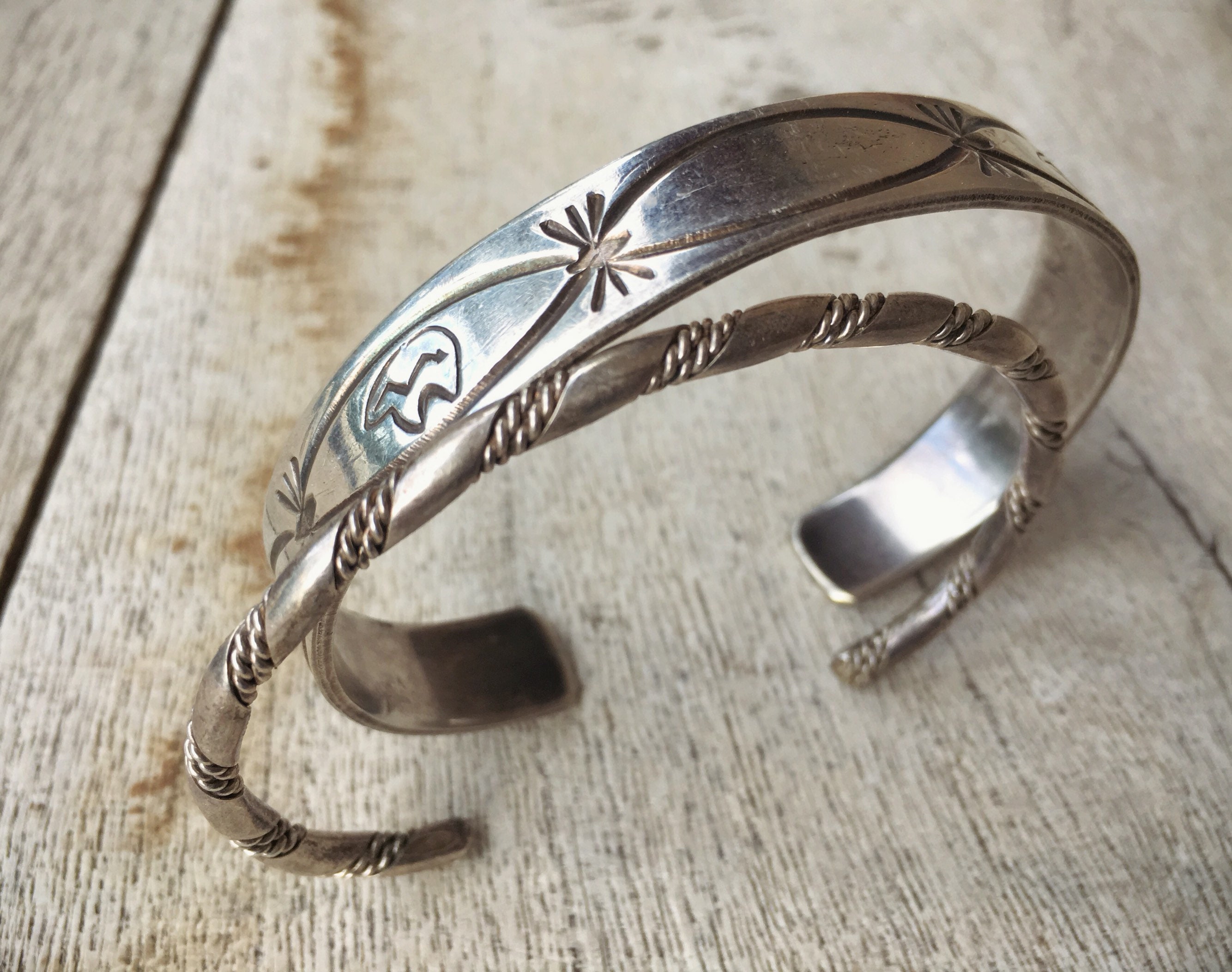 Navajo Silver Buffalo Cuff Bracelet