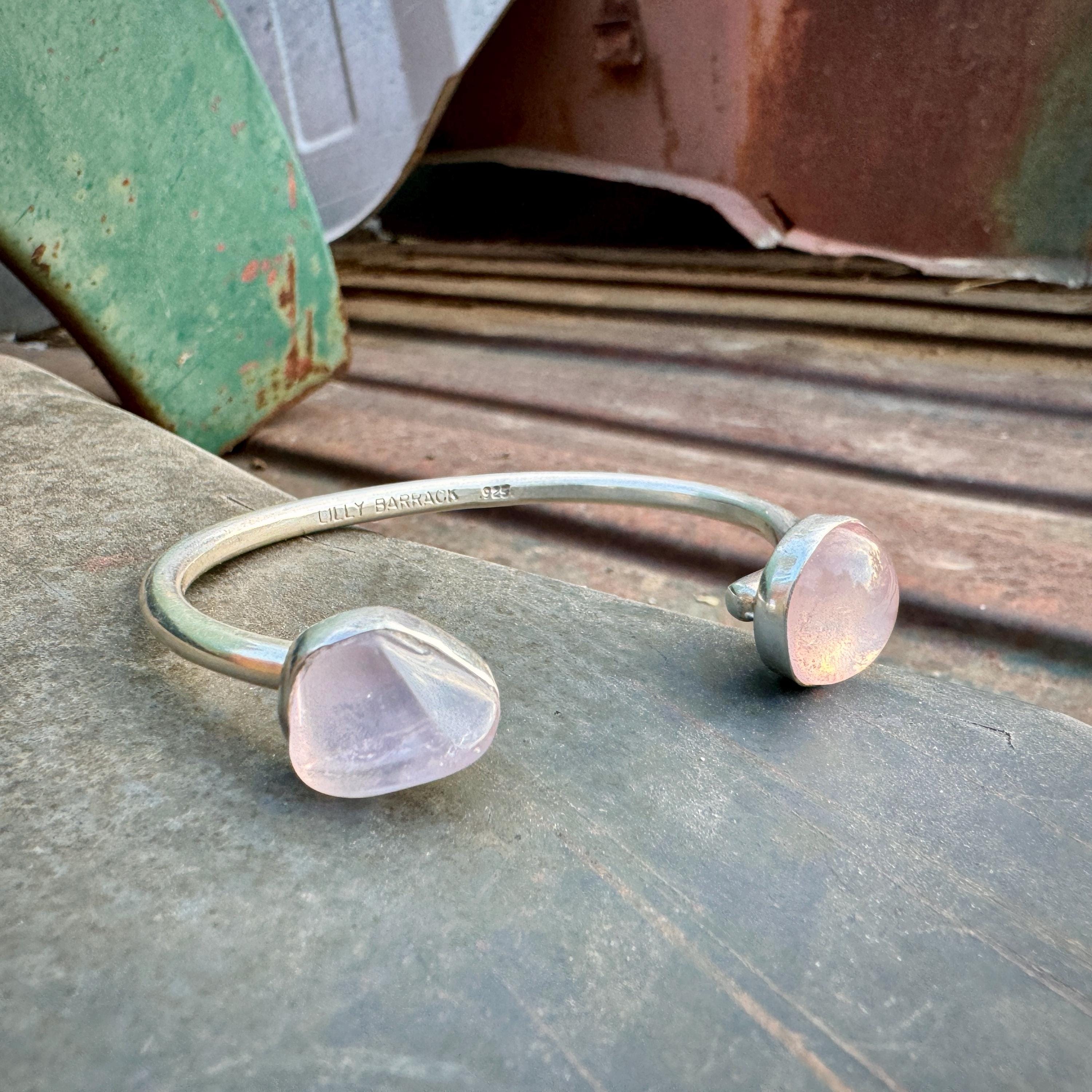 Sterling Silver Rose Quartz Cuff Bracelet Sterling Silver Rose Quartz Cuff Bracelet