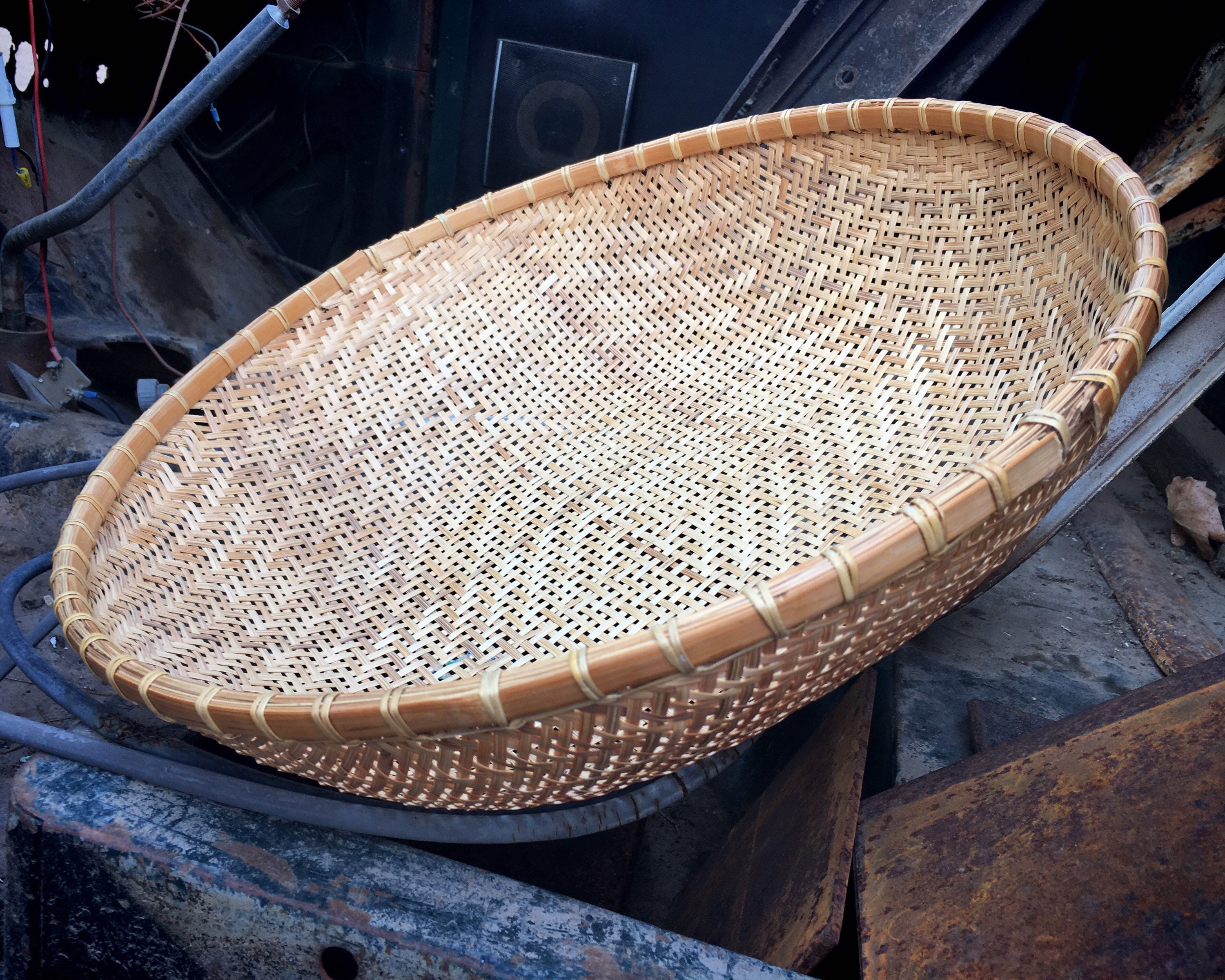 Large Winnowing or Sifting Basket Earthy Farmhouse Decor, Herb Basket