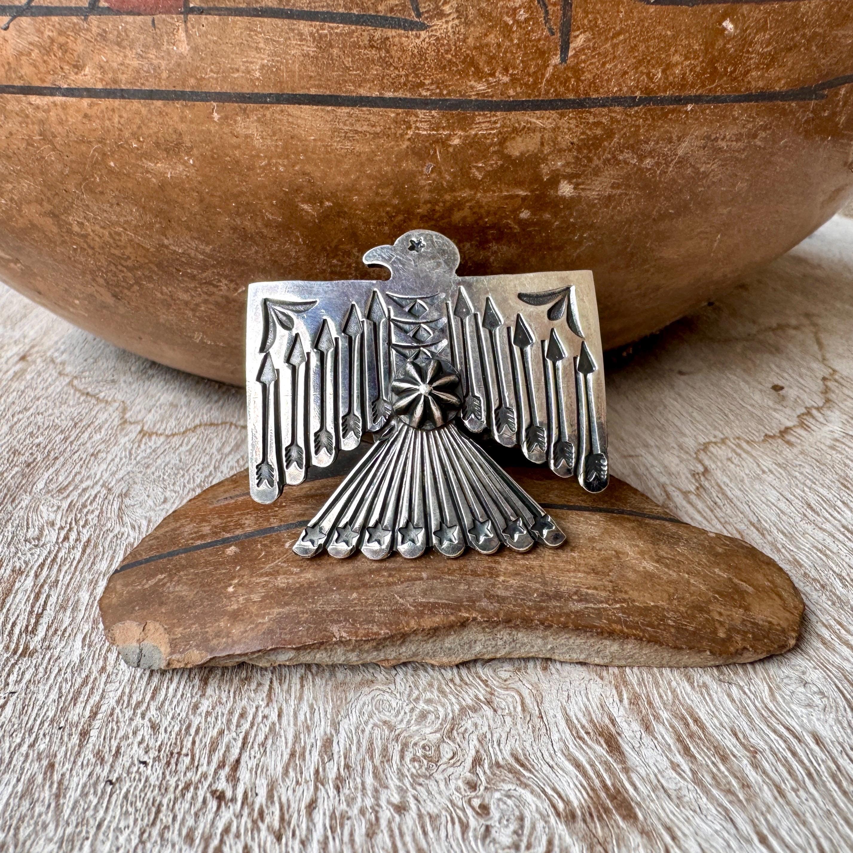 Navajo Sunshine Reeves Sterling Silver Thunderbird Ring Adjustable