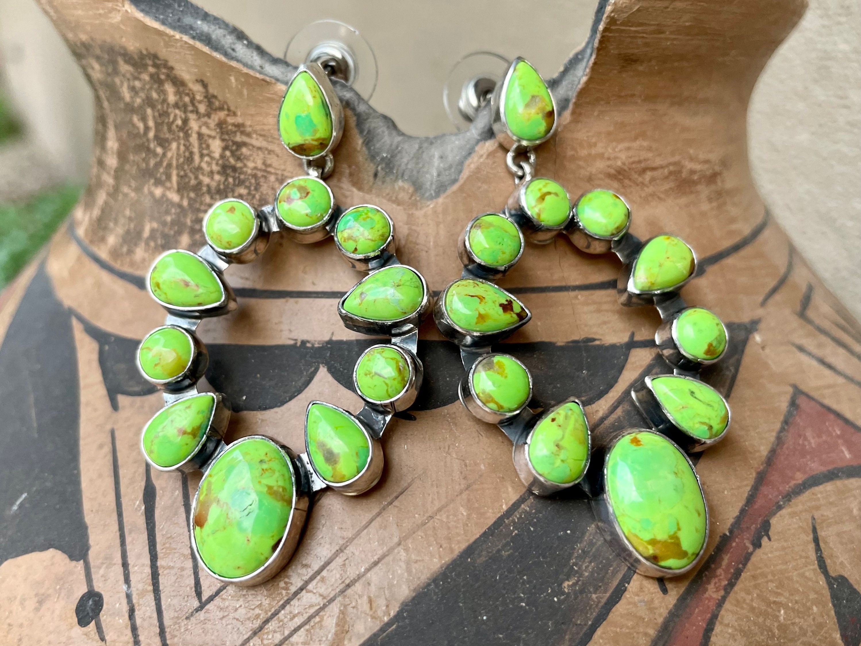 Incredible Navajo Native American Gaspeite Sterling Silver Pendant Incredible Navajo Native American Gaspeite Sterling Silver Pendant