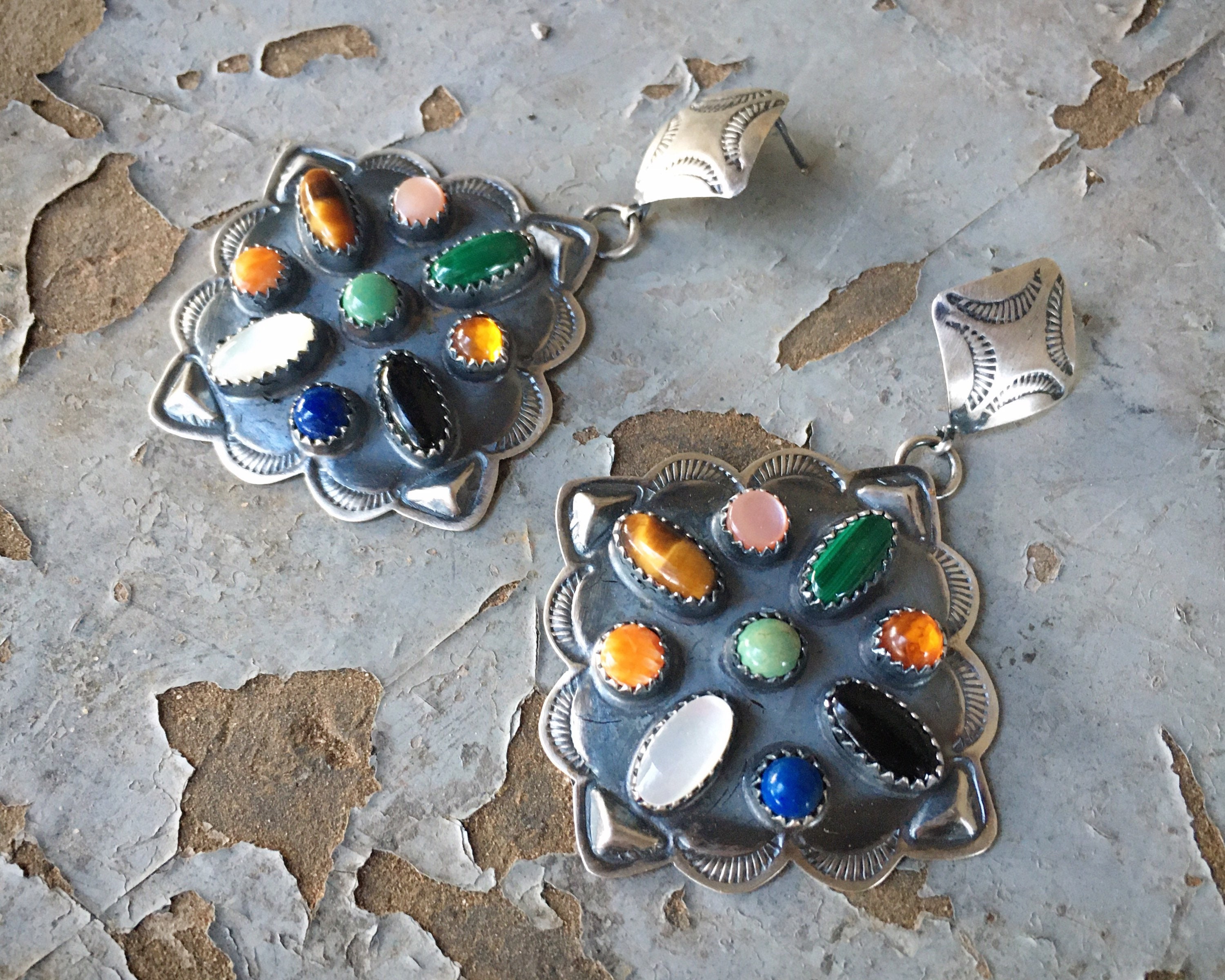 Navajo Albert & Jeanette Brown Sterling Silver Multi Stone Navajo Albert & Jeanette Brown Sterling Silver Multi Stone