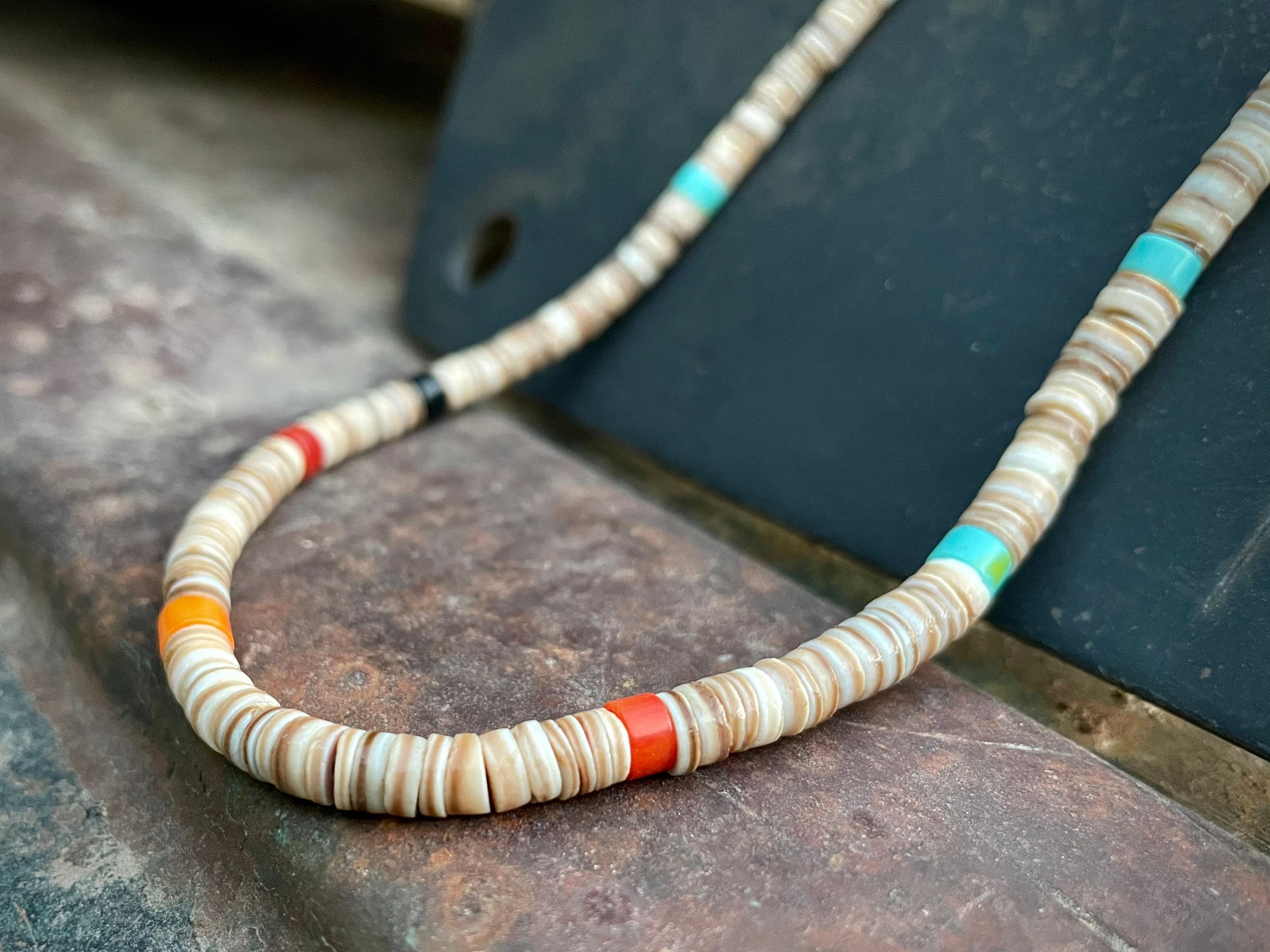 Vintage 26 Shell Heishi Necklace Multi Colors Santo | Etsy