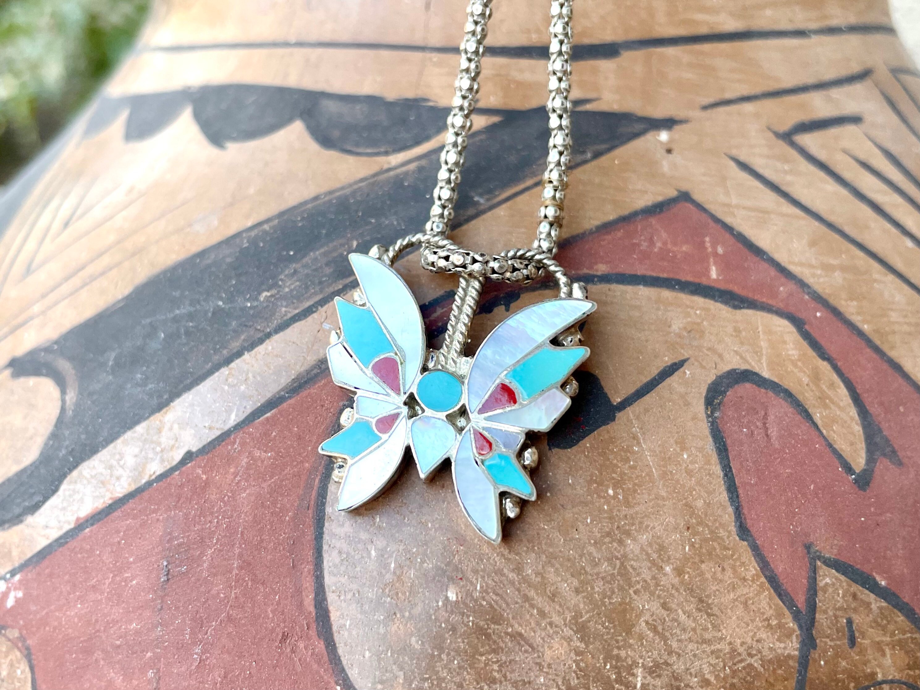 Turquoise 2024 butterfly pendant