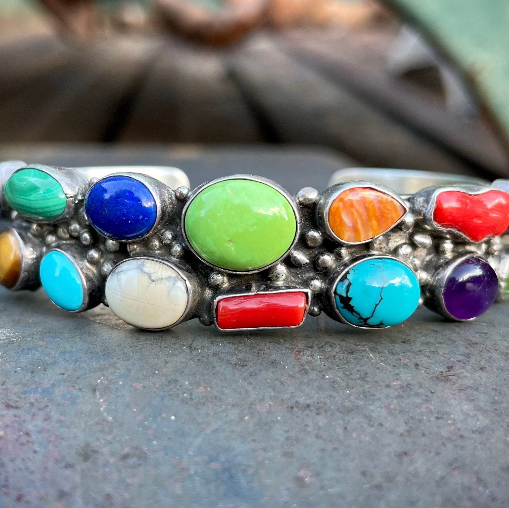Heavy 333 Gram Vintage Native American Navajo Turquoise Sterling Silver Tubule Necklace Heavy 333 Gram Vintage Native American Navajo Turquoise Sterling Silver Tubule Necklace