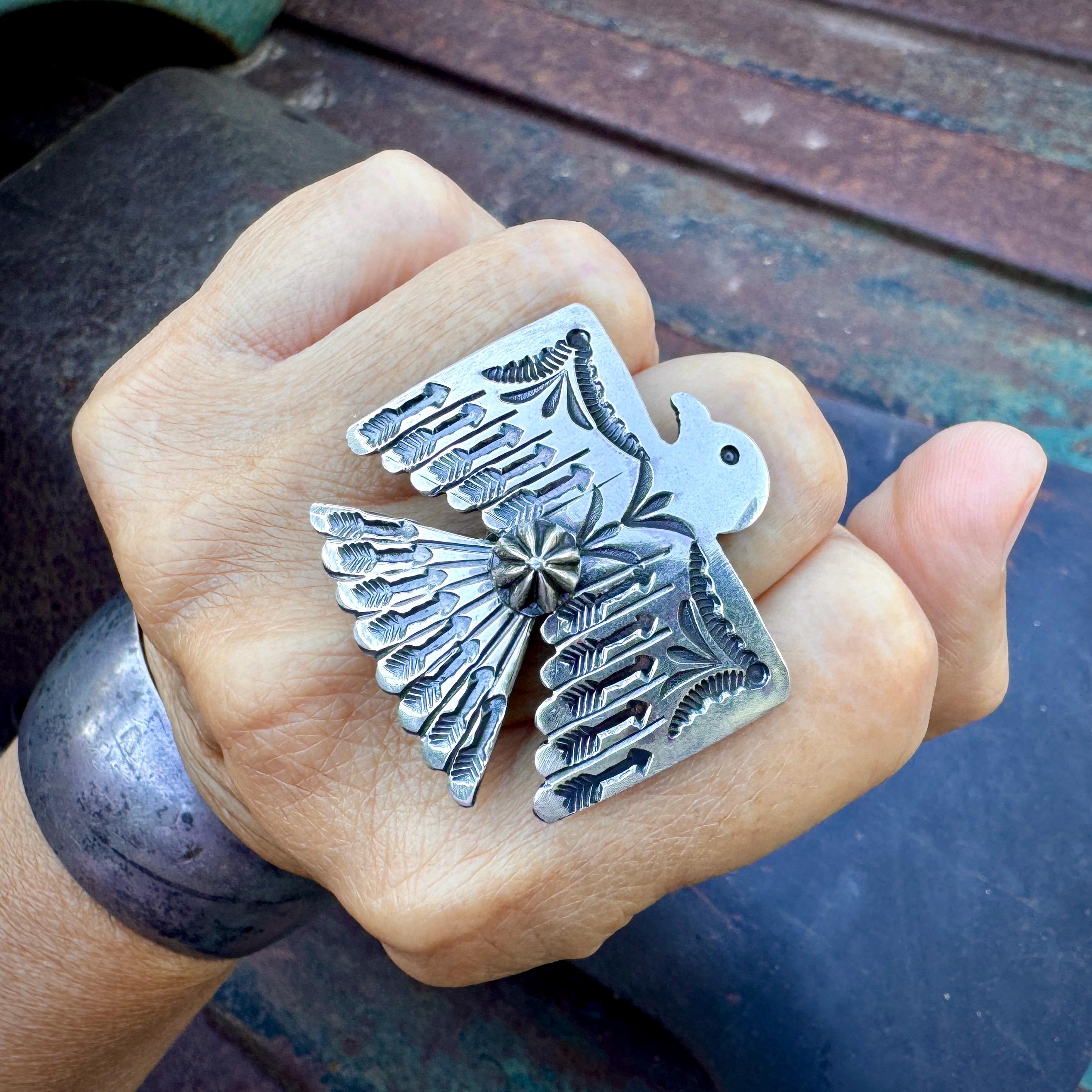 Navajo Sunshine Reeves Sterling Silver Thunderbird Ring Navajo Sunshine Reeves Sterling Silver Thunderbird Ring