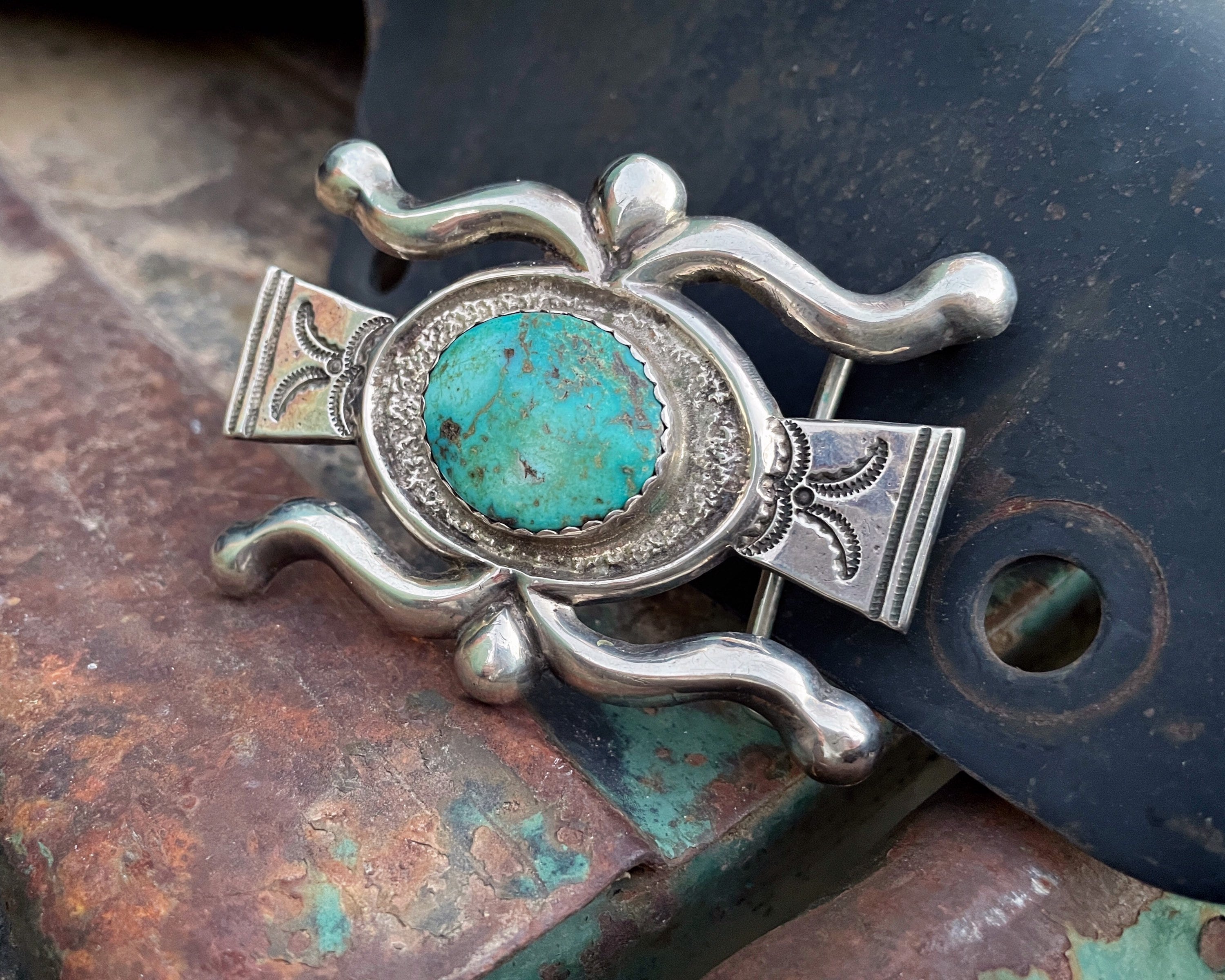 Vintage Sterling Silver Navajo Natural Turquoise Mens Belt B, Estate  Jewelers