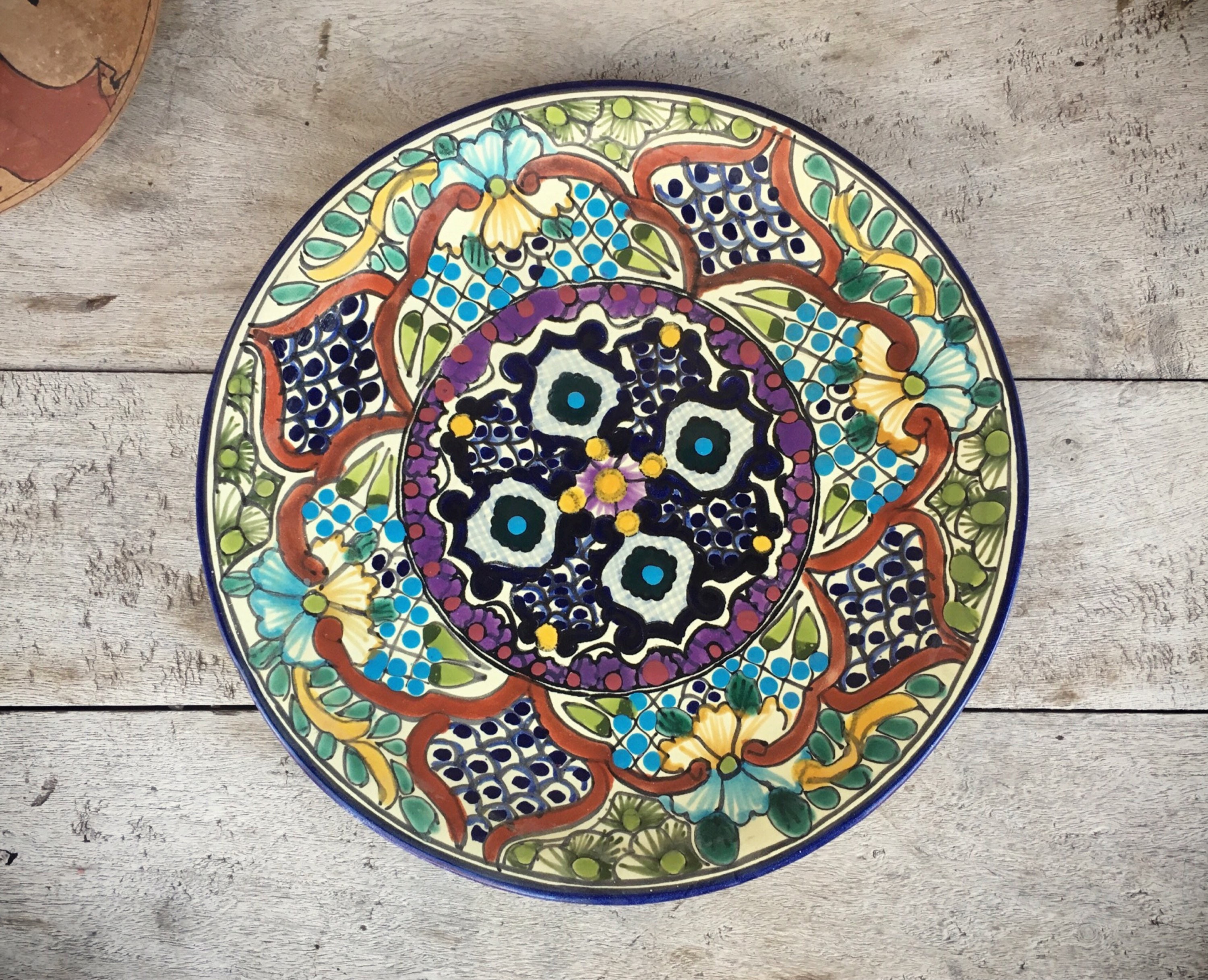 Vintage Mexican Plate Anfora Pottery, Talavera Pottery Decorative Plate