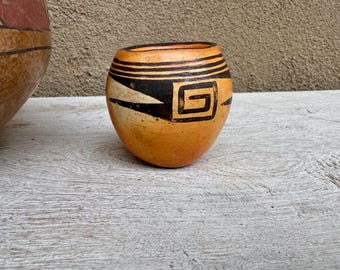Vintage Hopi Miniature Pot (Some Red Smudges) 2" Tall and Wide, Native American Pottery Arts