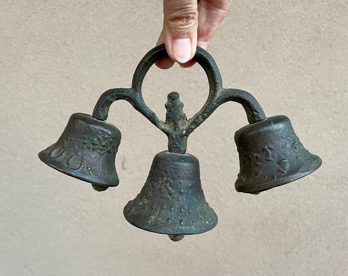 19th Century Triple Bell Mission Church Monastery, Catholic Altar Decor ...