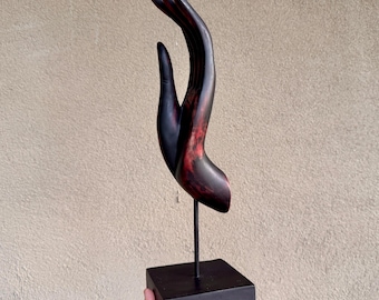 Large Hand Sculpture Mounted on Stand Approx 17.5" Tall, Resin Material, Ring Holder Display