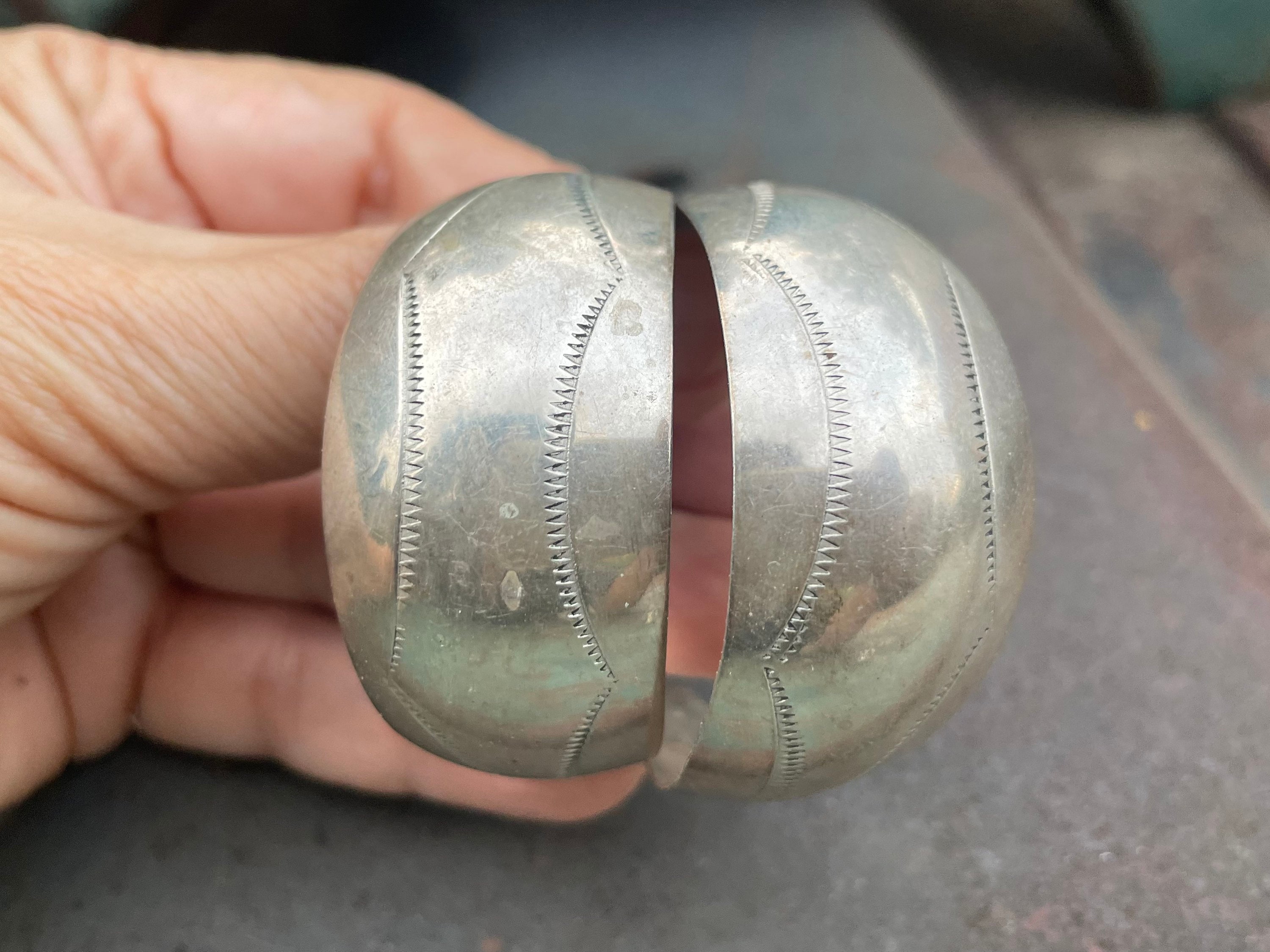 Large Vintage Stamped Sterling Silver Half Hoop Earrings for Women ...