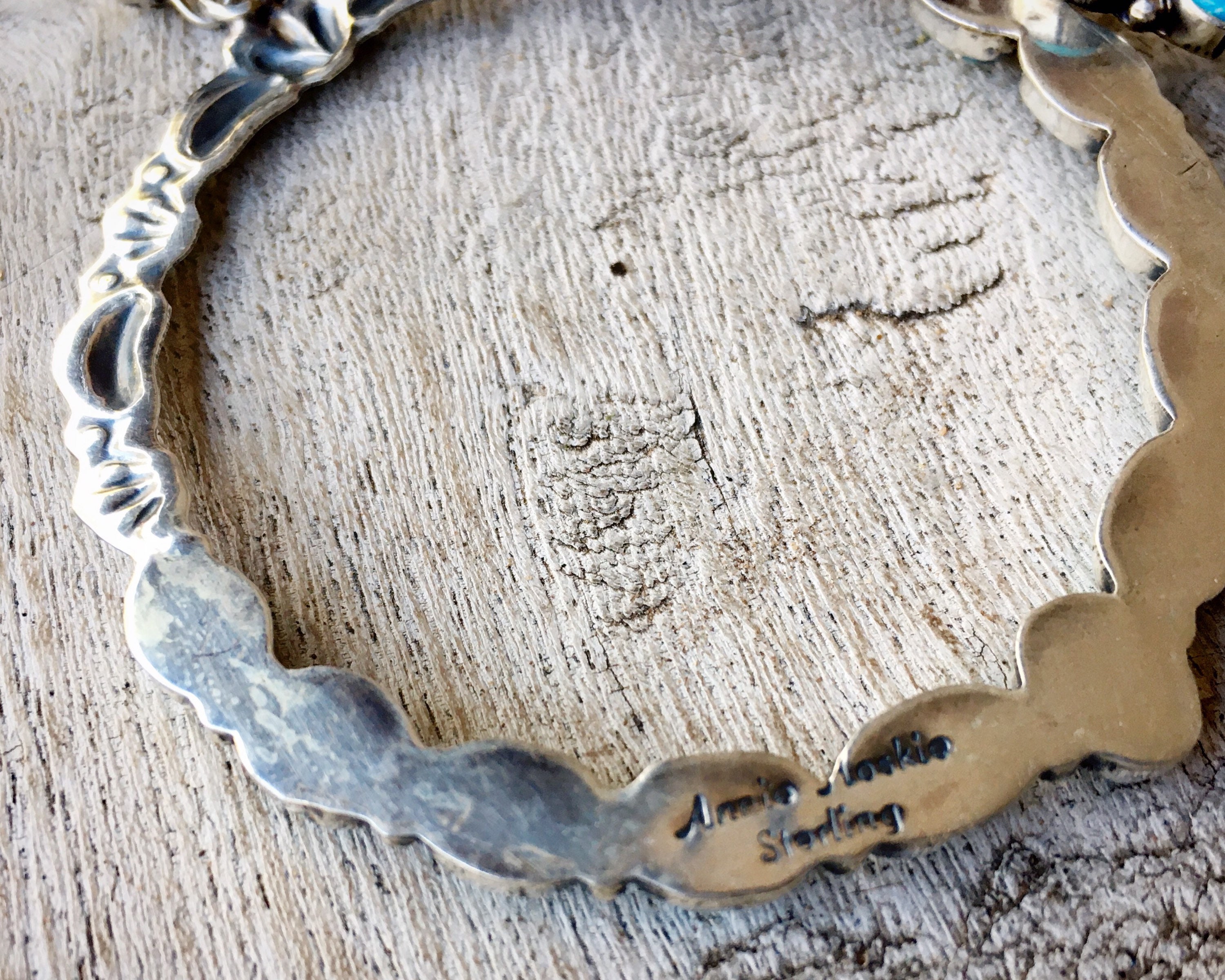 Magnificent Native American Navajo Sterling Silver Heavy Chain Bracelet Magnificent Native American Navajo Sterling Silver Heavy Chain Bracelet