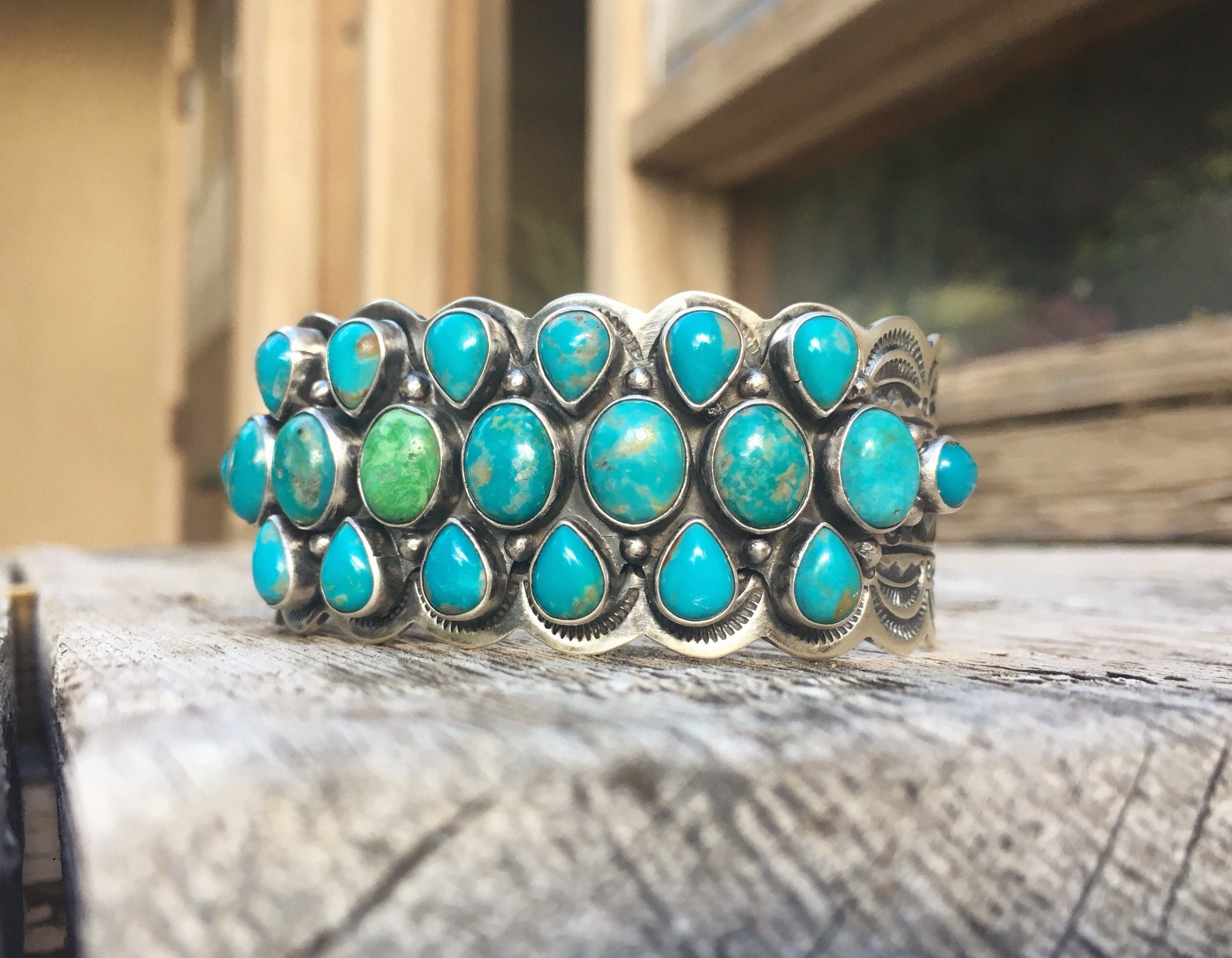 Navajo sterling silver deals turquoise cuff bracelets