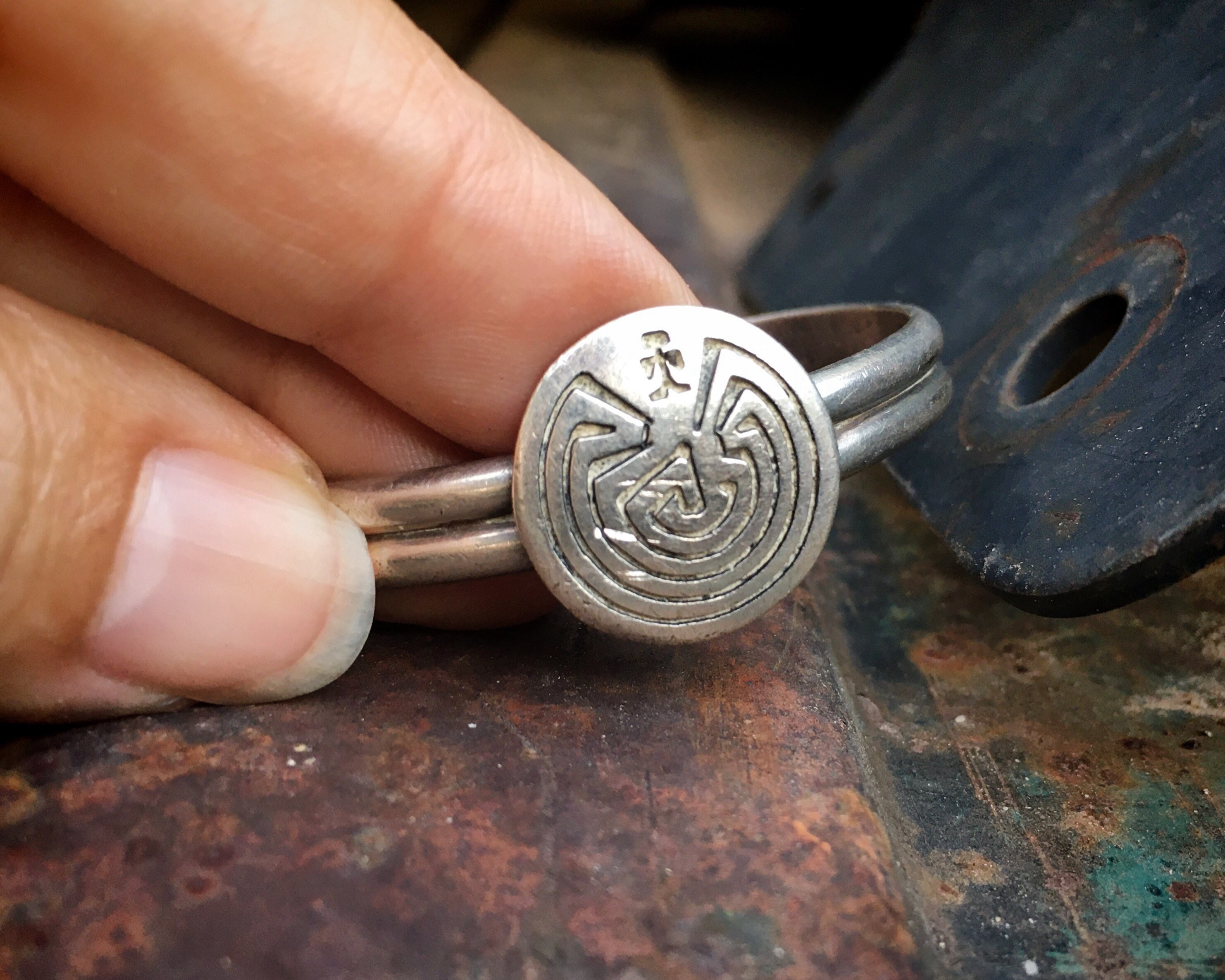 Navajo B Webb Man In A Maze Bracelet