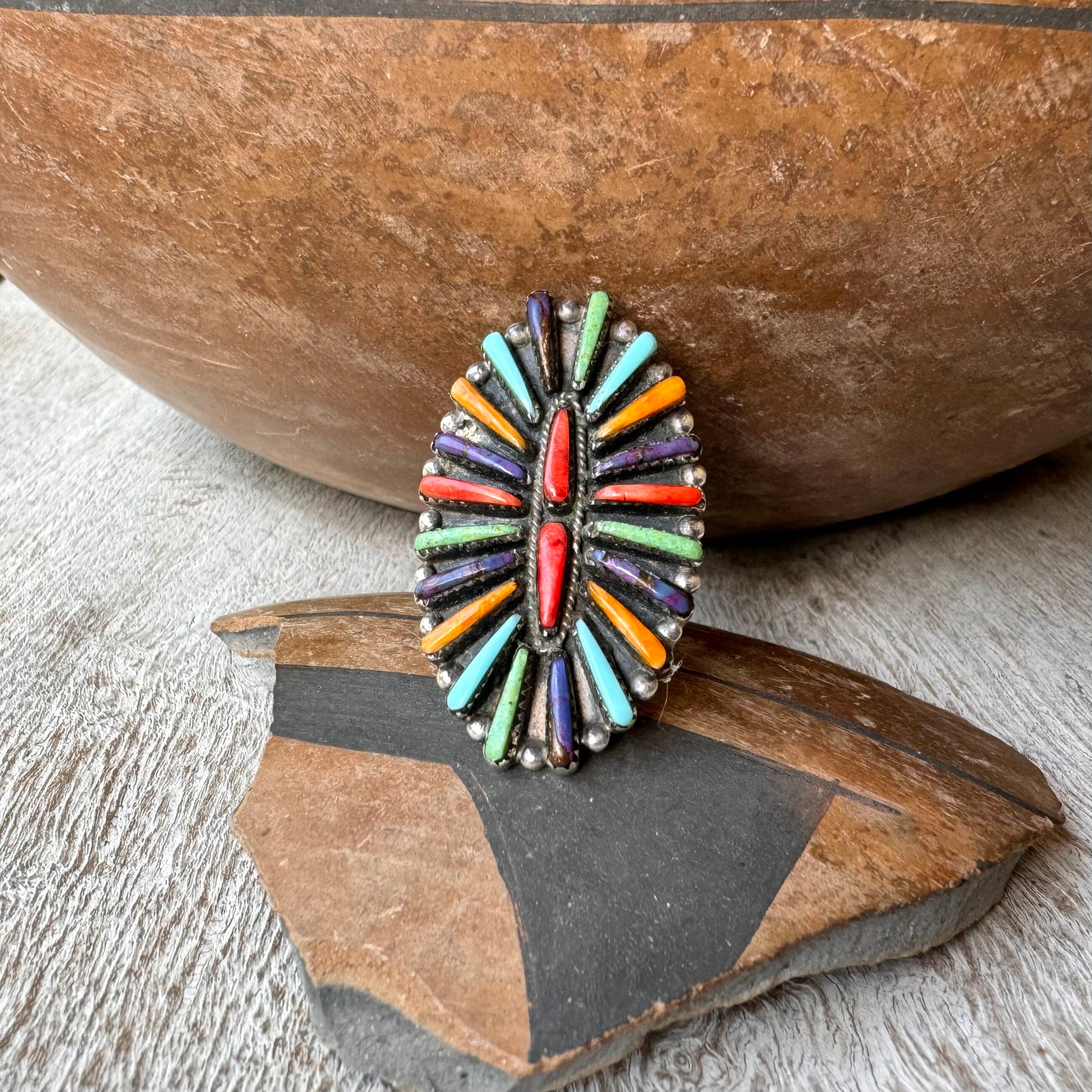 Signed Vintage Native American Zuni Coral Needlepoint Sterling Silver Necklace Old Signed Vintage Native American Zuni Coral Needlepoint Sterling Silver Necklace Old