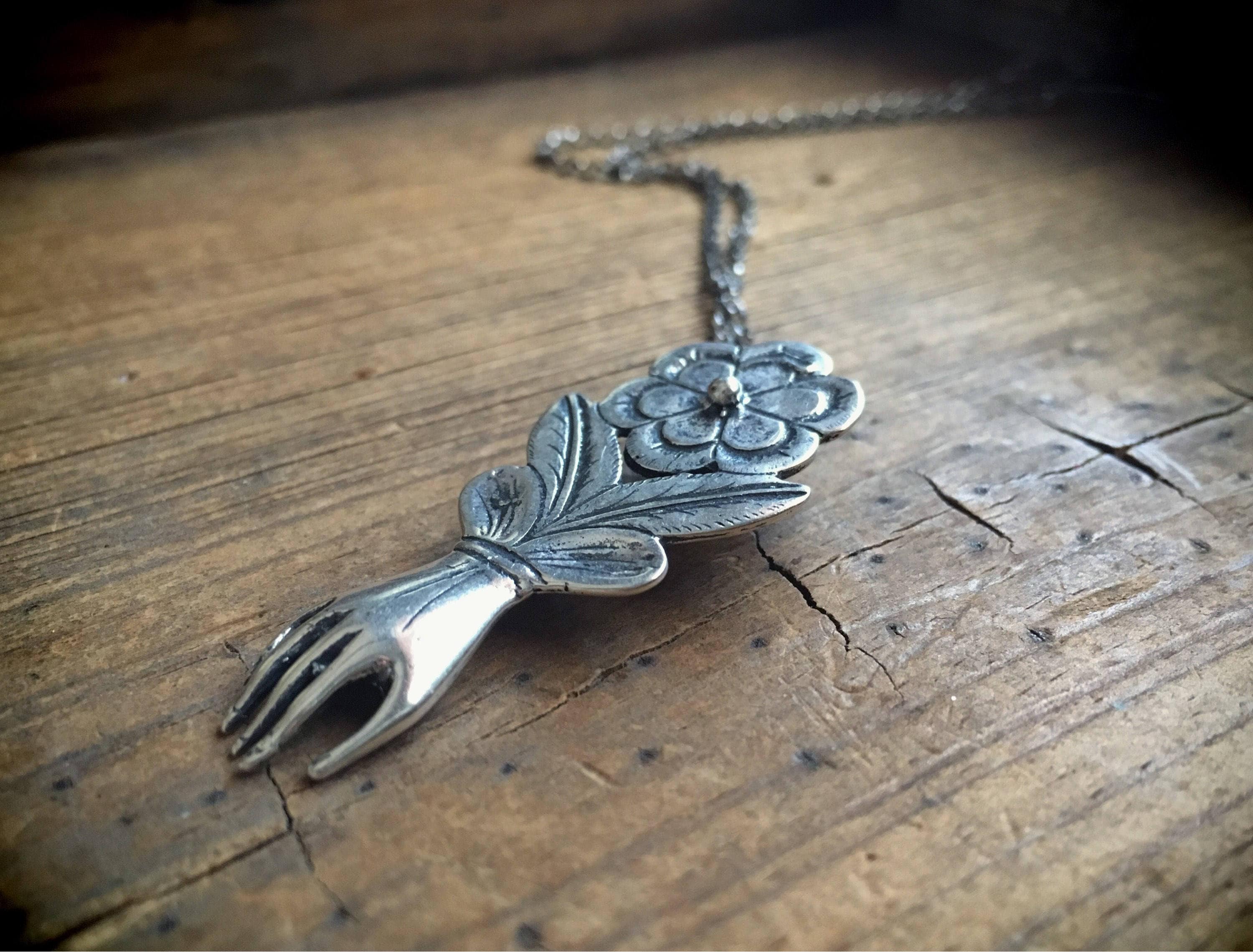 Silver hand pendant deals