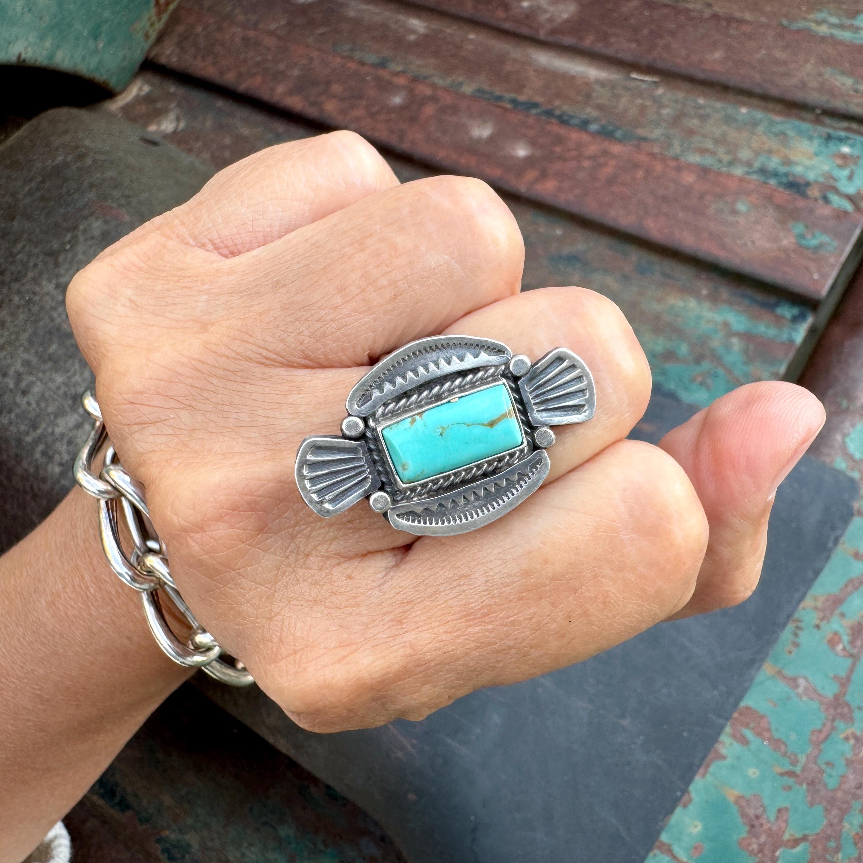 Mike Calladitto Vintage Native American Navajo Turquoise Sterling Silver Bracelet Mike Calladitto Vintage Native American Navajo Turquoise Sterling Silver Bracelet