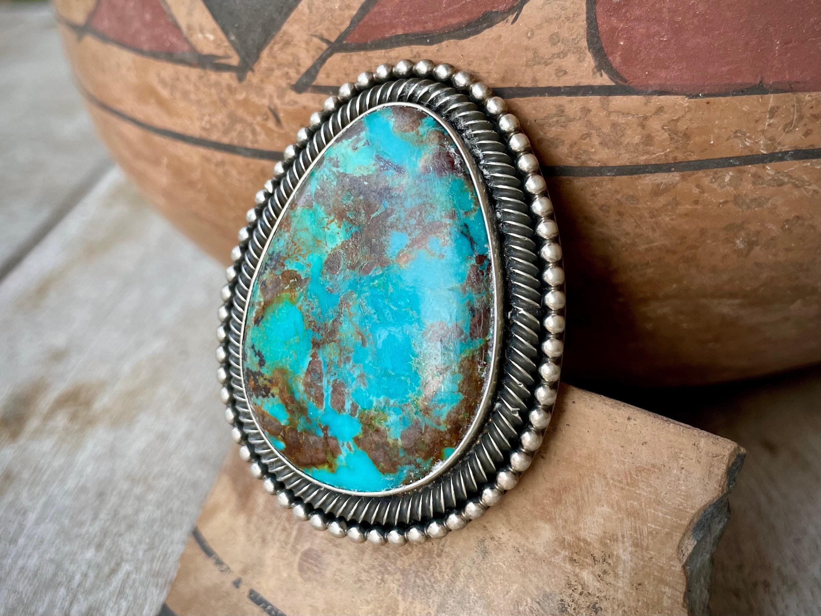 Amazing Huge Detail Native American Pilot Mountain Turquoise Sterling Silve Ring Amazing Huge Detail Native American Pilot Mountain Turquoise Sterling Silve Ring