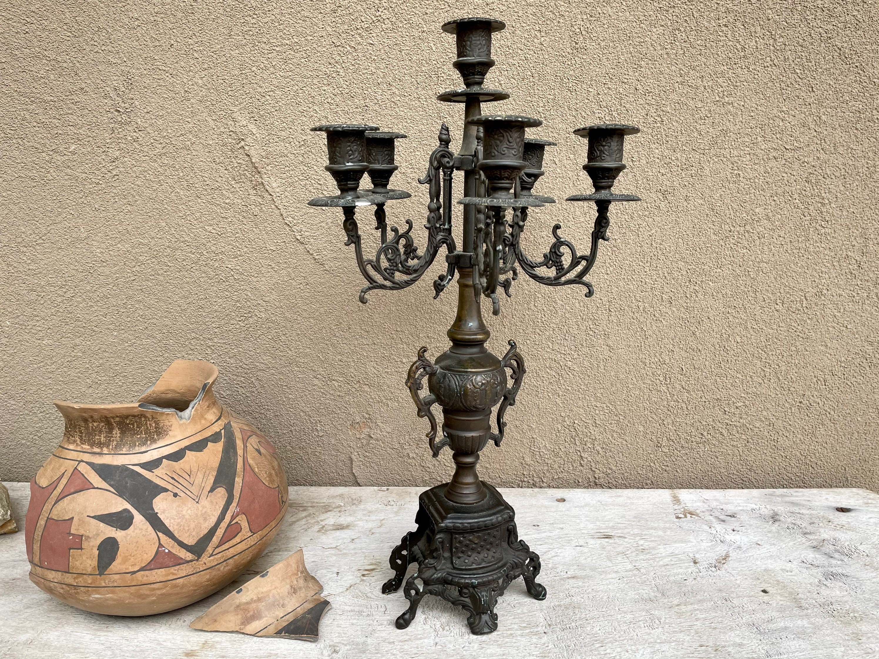 Vintage Metal Candelabra Gothic Style Six Candles Centerpiece, Victorian  Wedding, Medieval Home