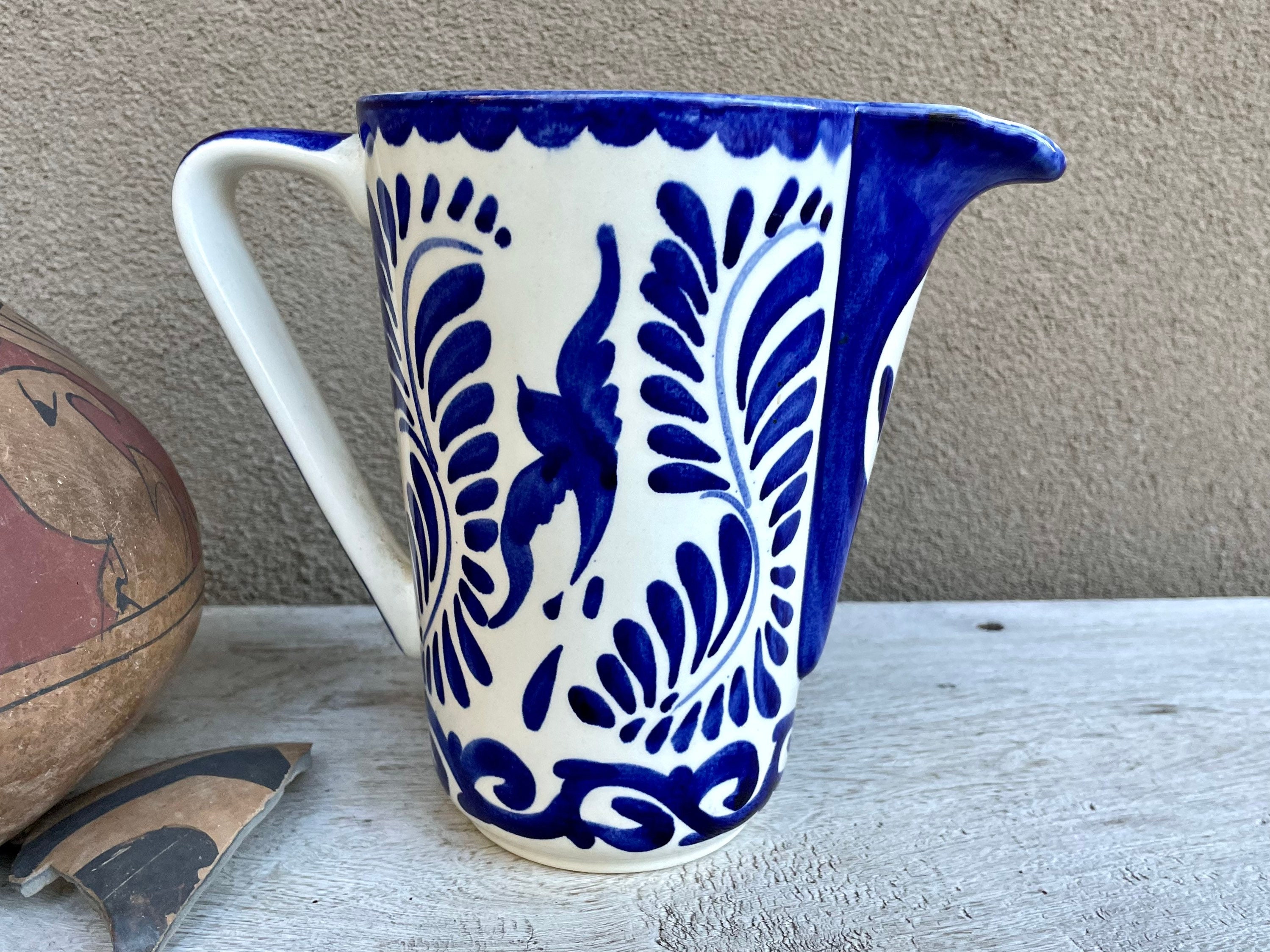 Creamer Pitcher 13.5 Oz Blue talavera / majolica handcrafts mexico