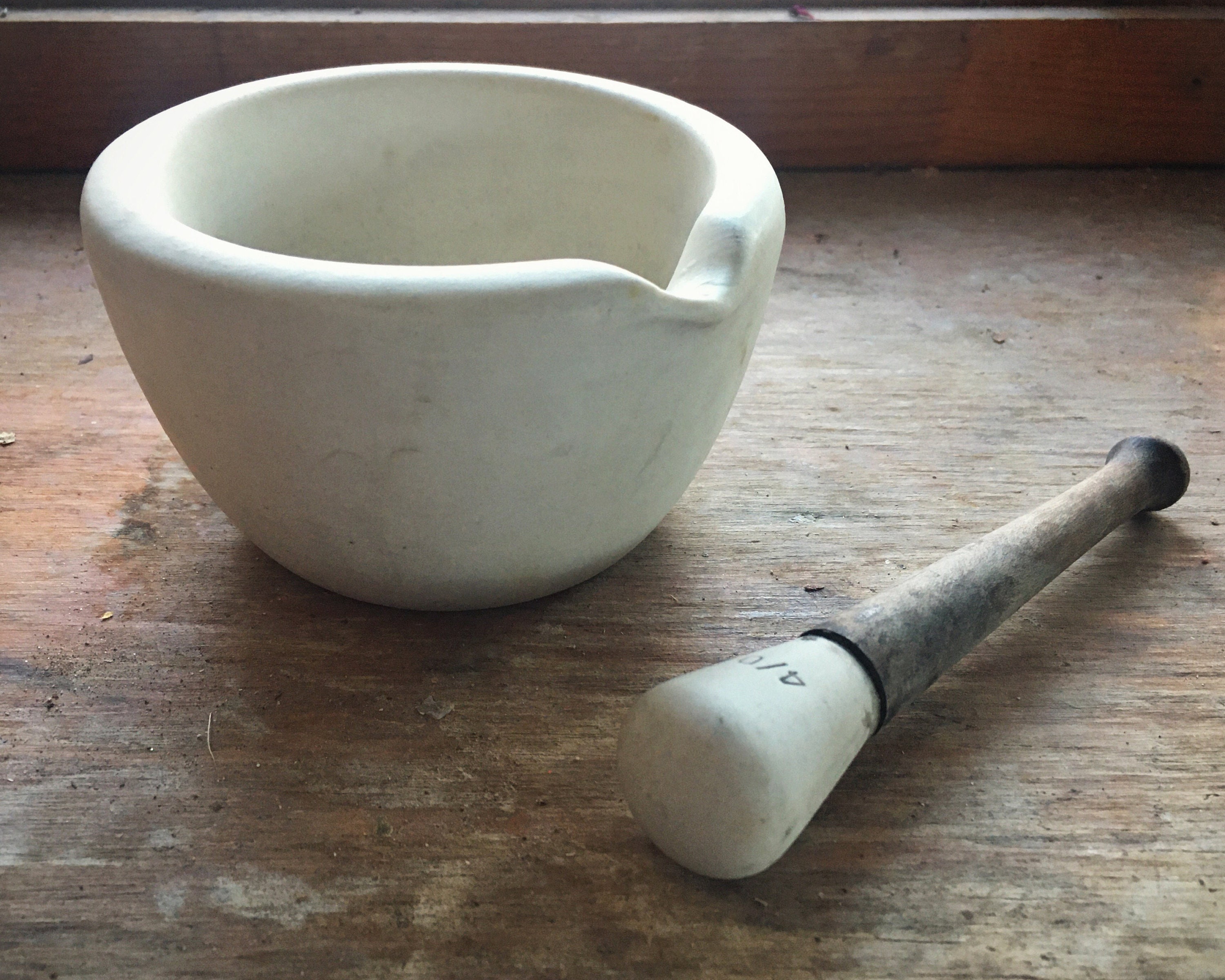 Vintage Standard Trenton 4 Stoneware Mortar & Pestle Apothecary, Gifts