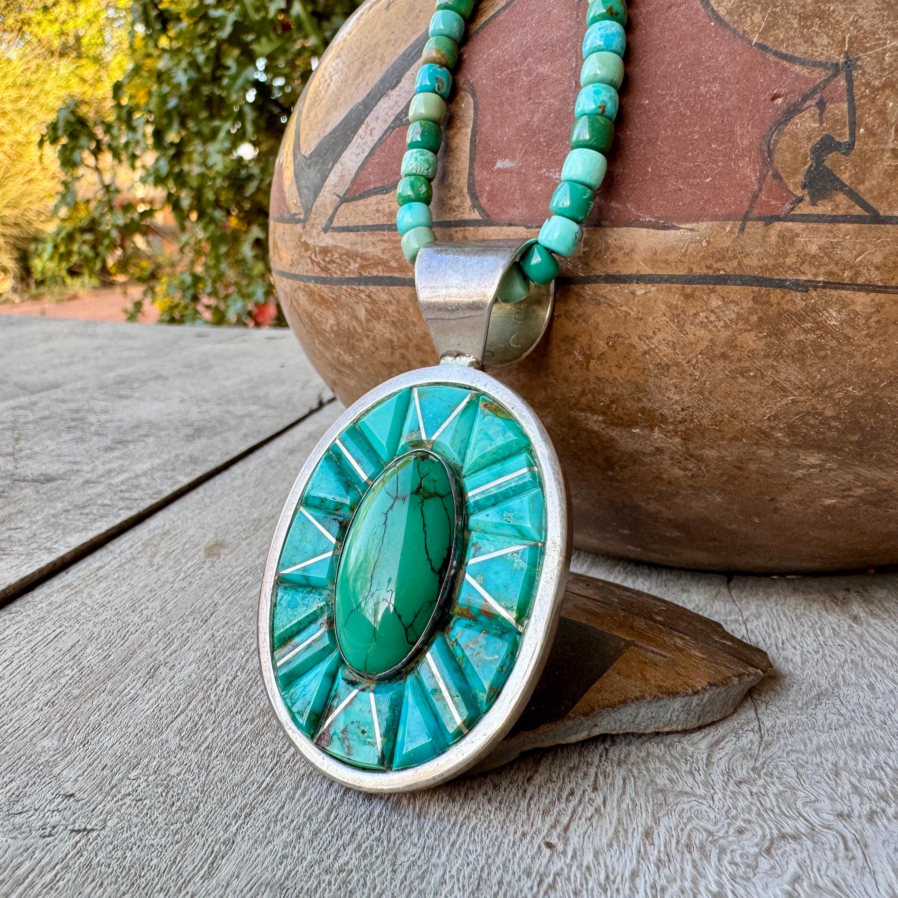 Incredible Native American Navajo Massive Bead Sterling Silver Turquoise Necklace Incredible Native American Navajo Massive Bead Sterling Silver Turquoise Necklace